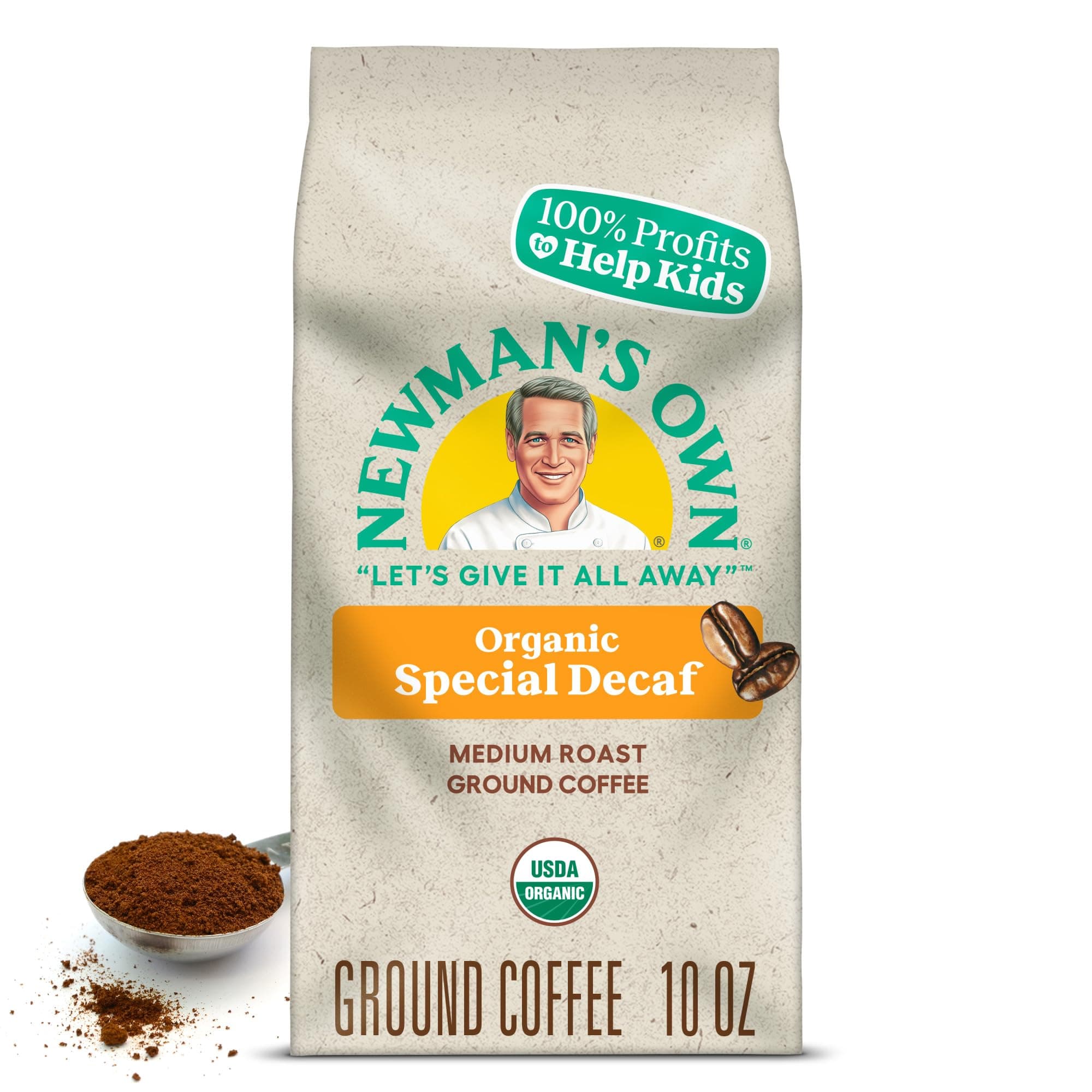 Organics Newman's Special Blend Decaf, Ground Coffee, Decaffeinated, Medium Roast, Bagged 10oz