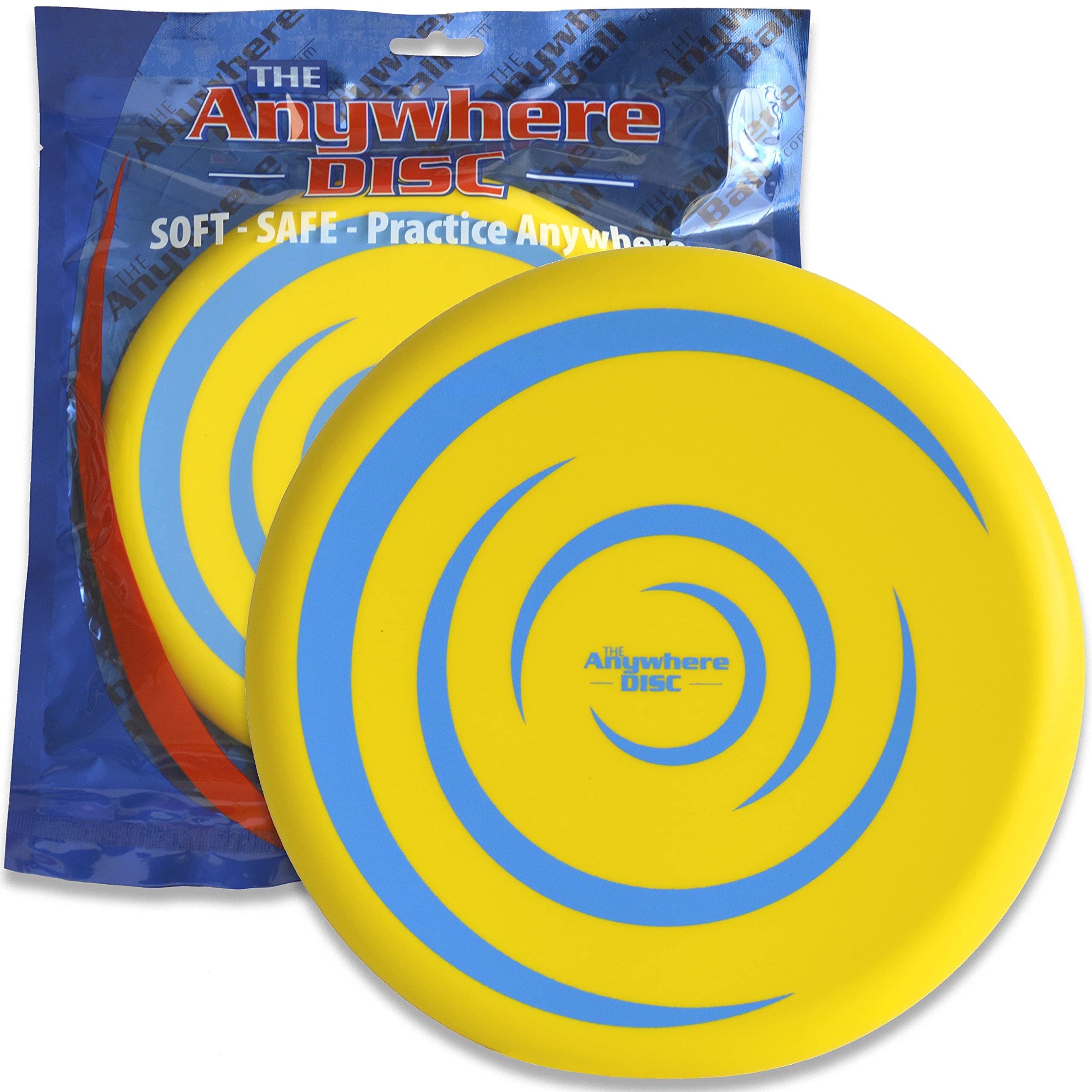 Anywhere Kids Foam Flying Disc, Durable Design Floats On Water, Super Soft for Indoor and Outdoor Use, Perfect for Beach, Camping, Pool Games and Splash Pad Summer Fun, Easy to Catch, 8” Yellow