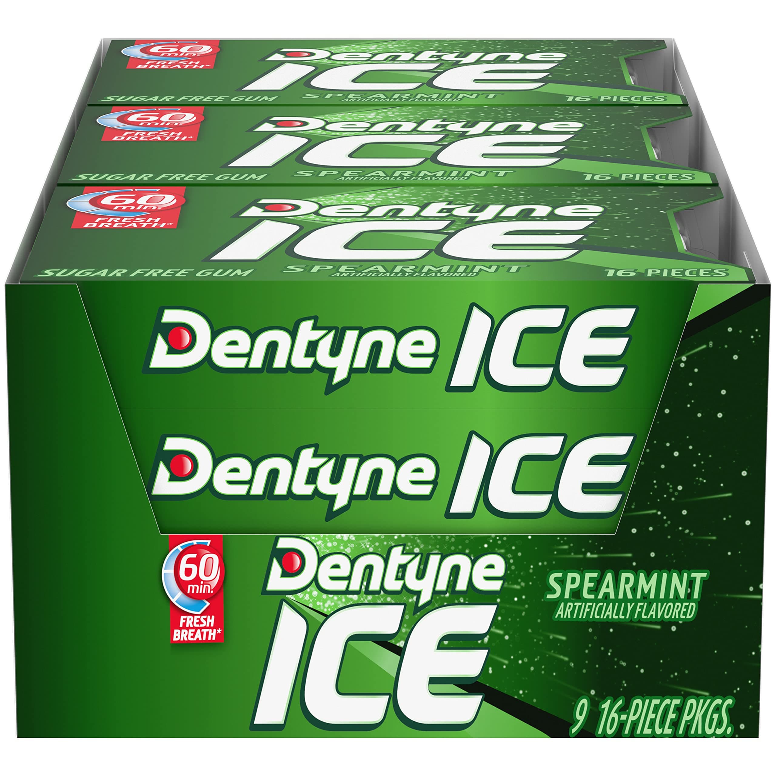 Dentyne Ice Spearmint 16-Count (Pack of 9)