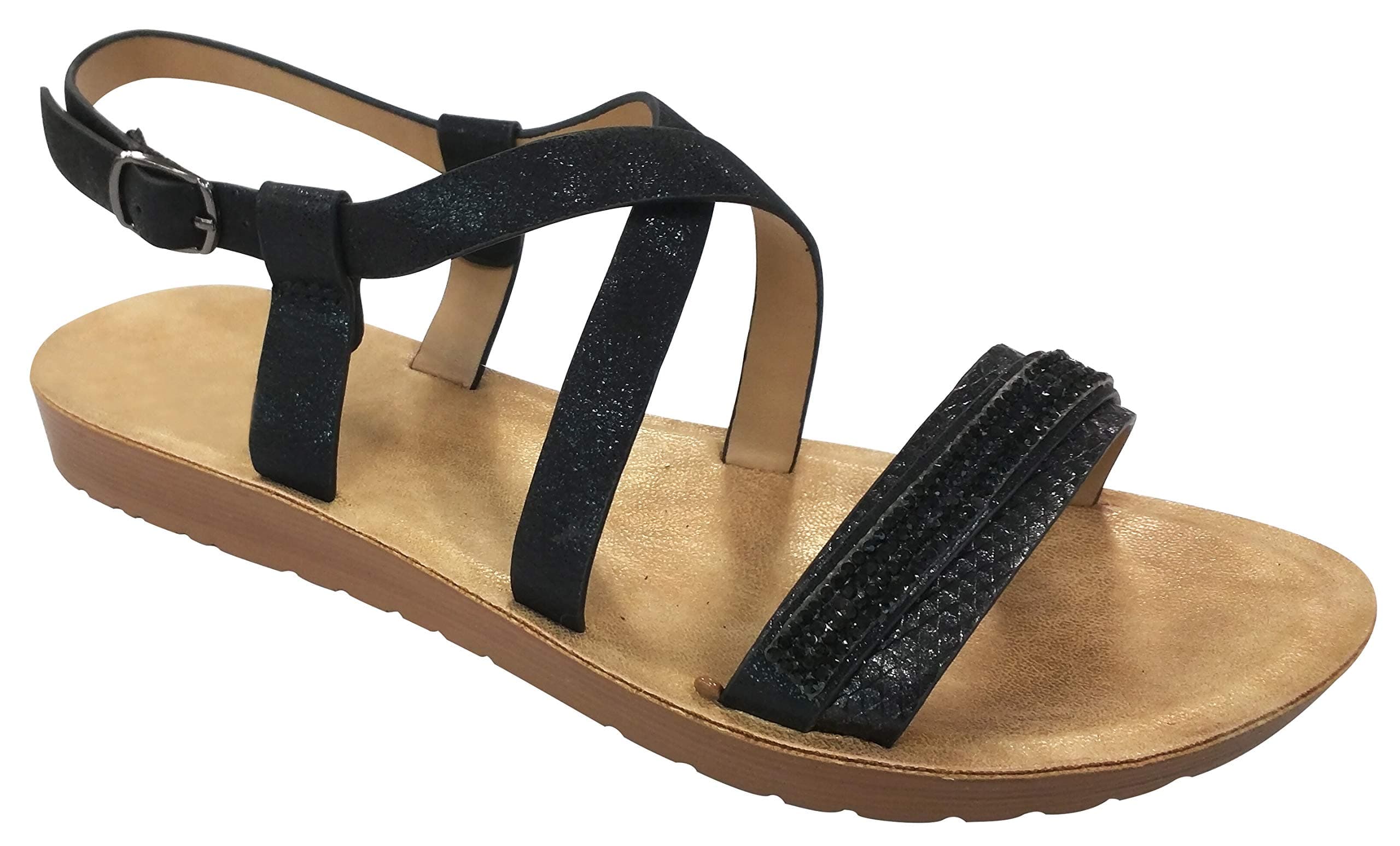 Christmas Essential Special Gretchen Gladiator Casual Strappy Caged Low Heel Sandals for Women Teen Girls (Assorted Colors)