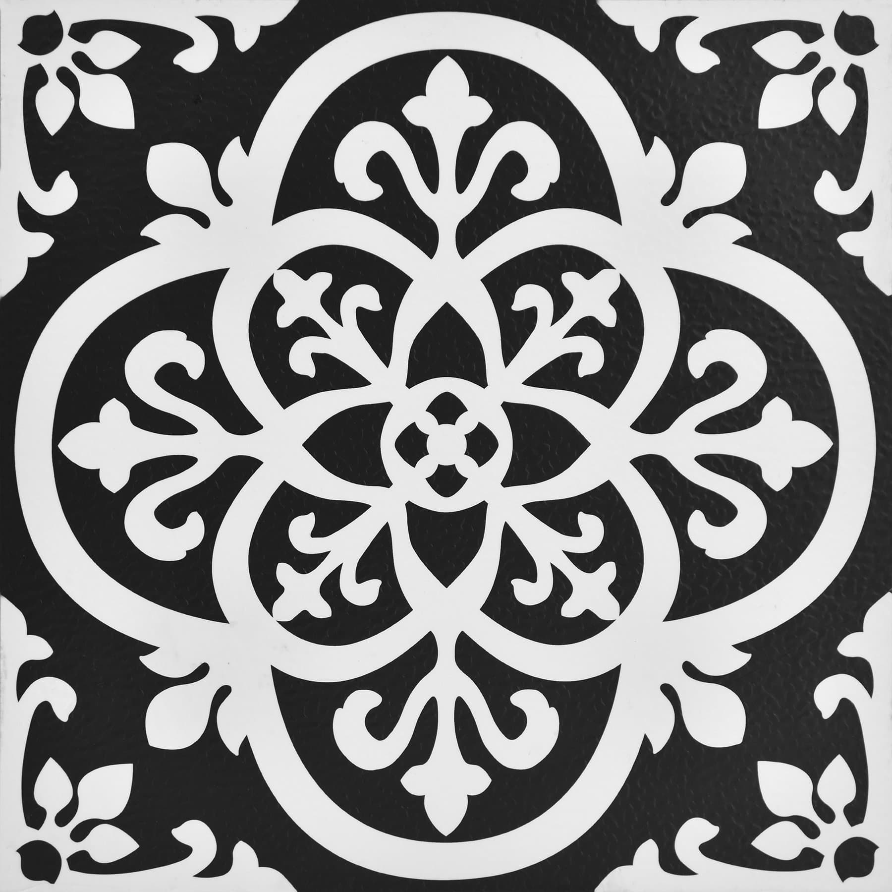 WallPops FP2475 Gothic Peel & Stick Floor Tiles, Blacks, Set of 10 Piece, 12 x 12 inches
