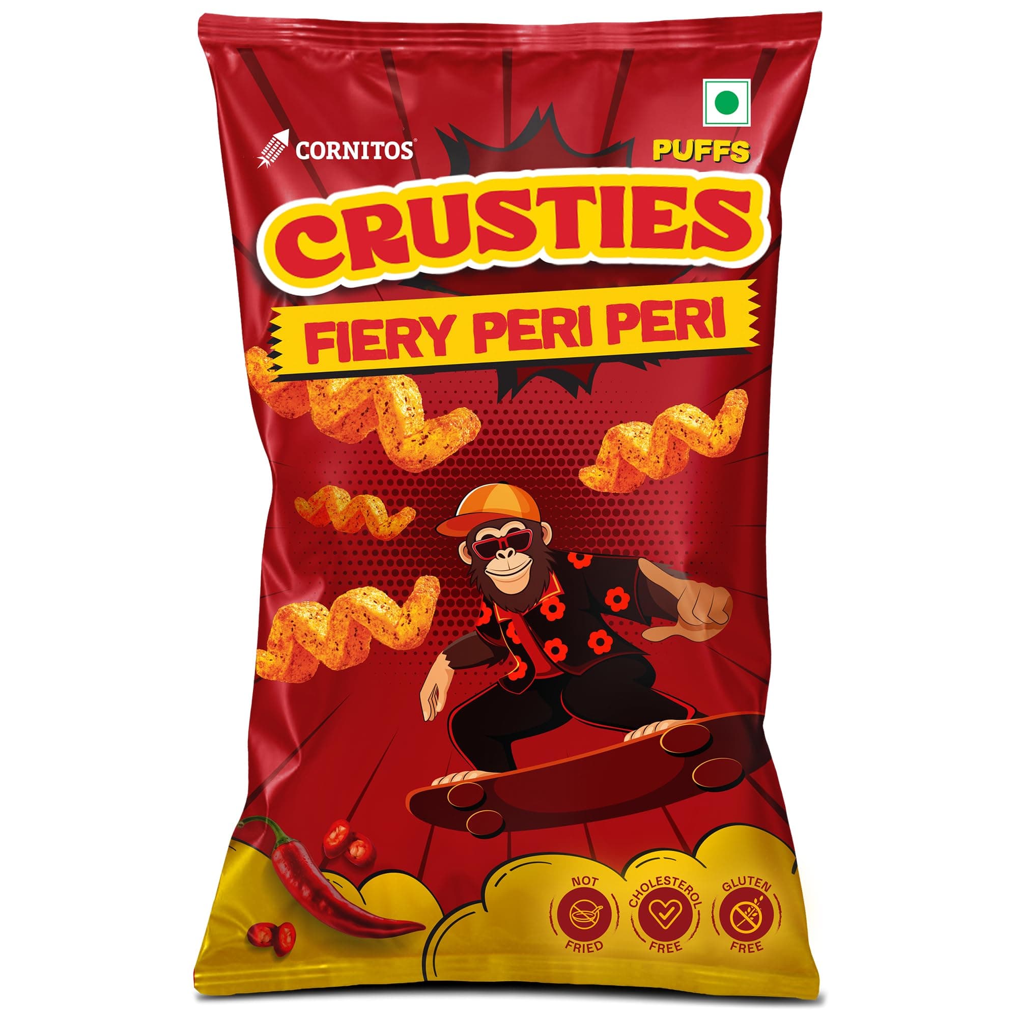 Cornitos Crusties puffs Fiery Peri Peri flavour 62 g
