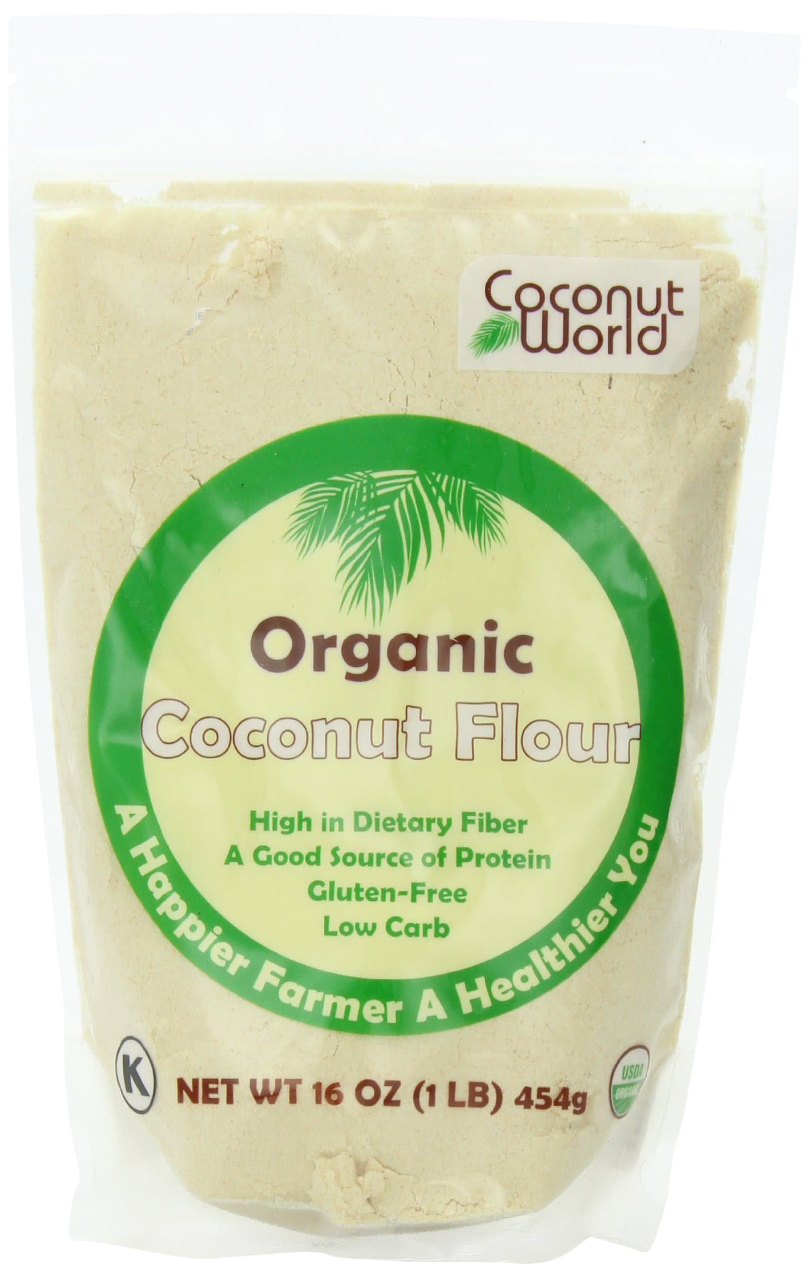 Coconut World Organic Coconut Flour, 16 Ounce