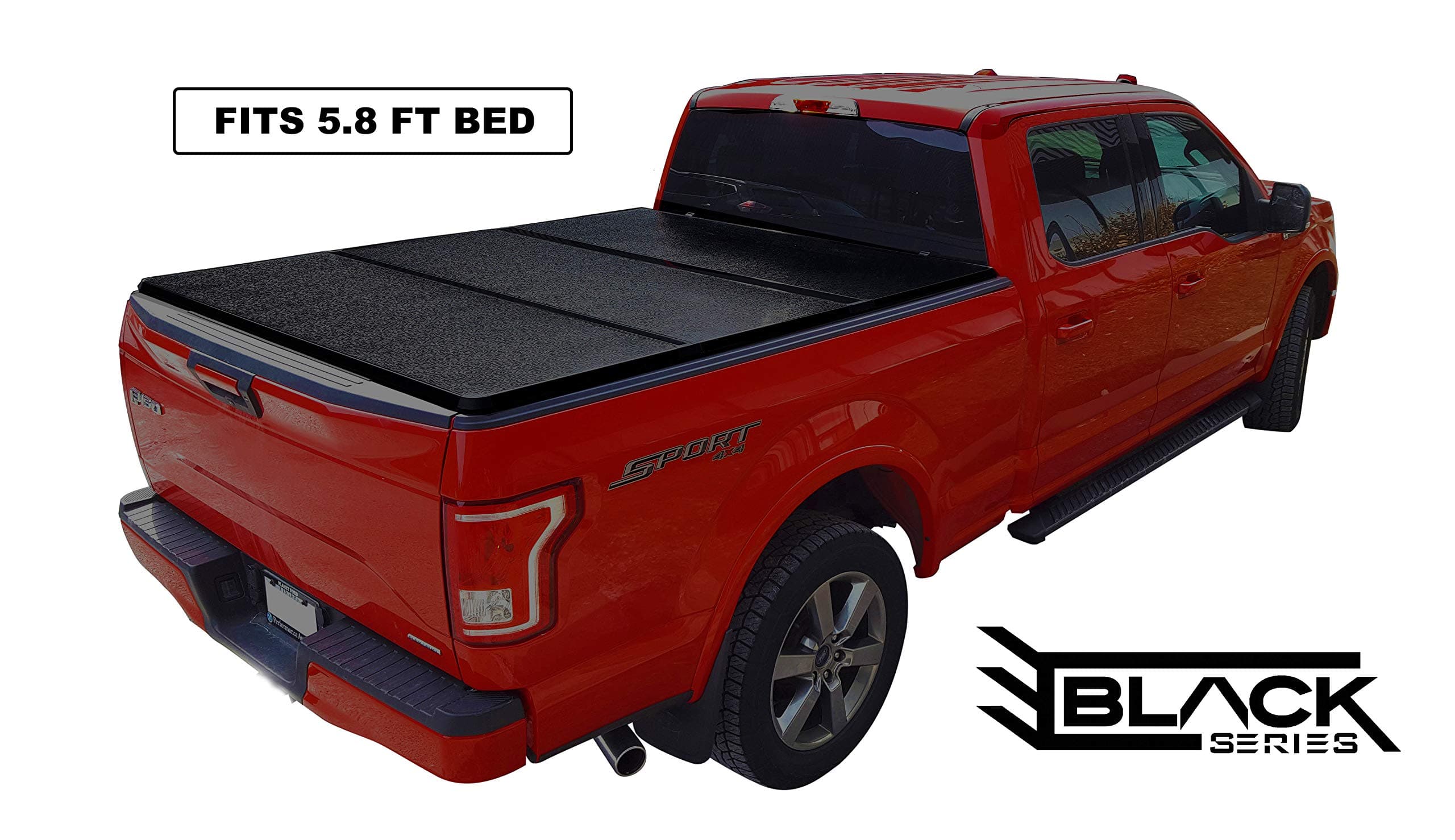 Black Series Hard Trifold Solid Tonneau Pickup Truck Box Cover Top-Mount (Fits 2004-2019 Chevy/GMC Silverado/Sierra LD LT 1500 5.8 Feet (69.3 Inches / 1.7 Metres) Short Box Size - Non-Stepside Model)