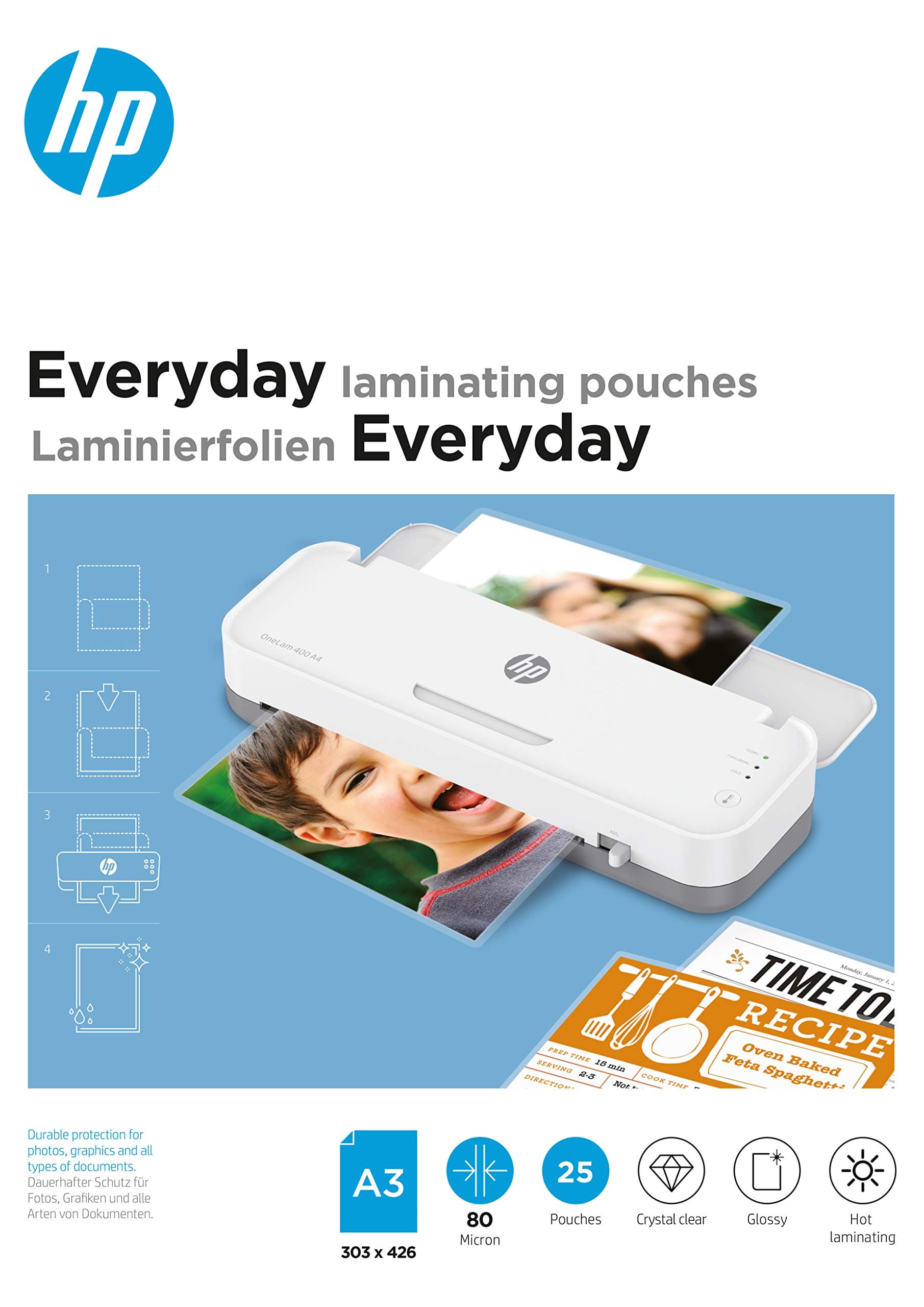 HP Everyday Laminating Pouches A3 80 Micron 25x