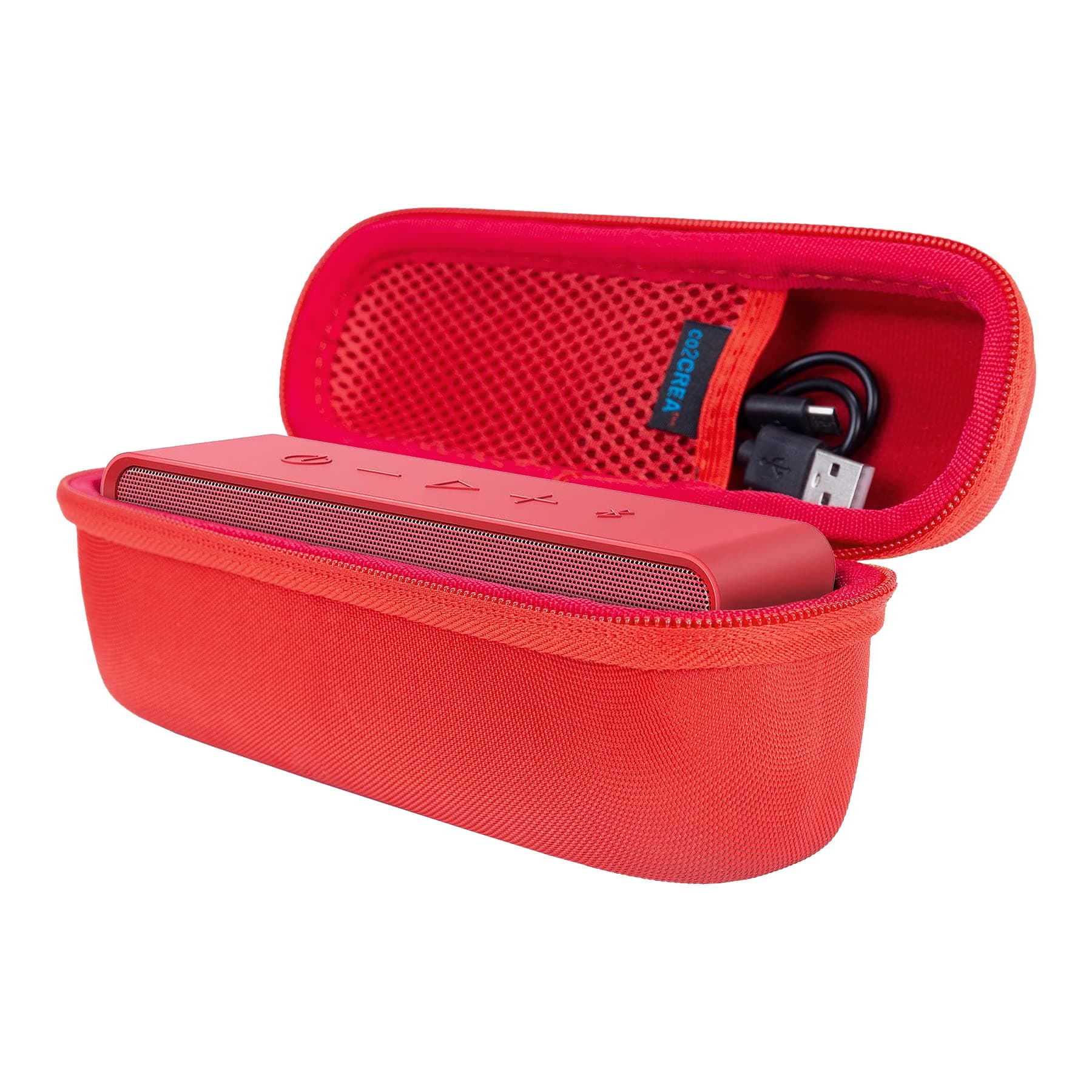 co2CREA Hard Case Replacement for Anker SoundCore/SoundCore 2 Portable Outdoor Sports Bluetooth Speaker (Red)