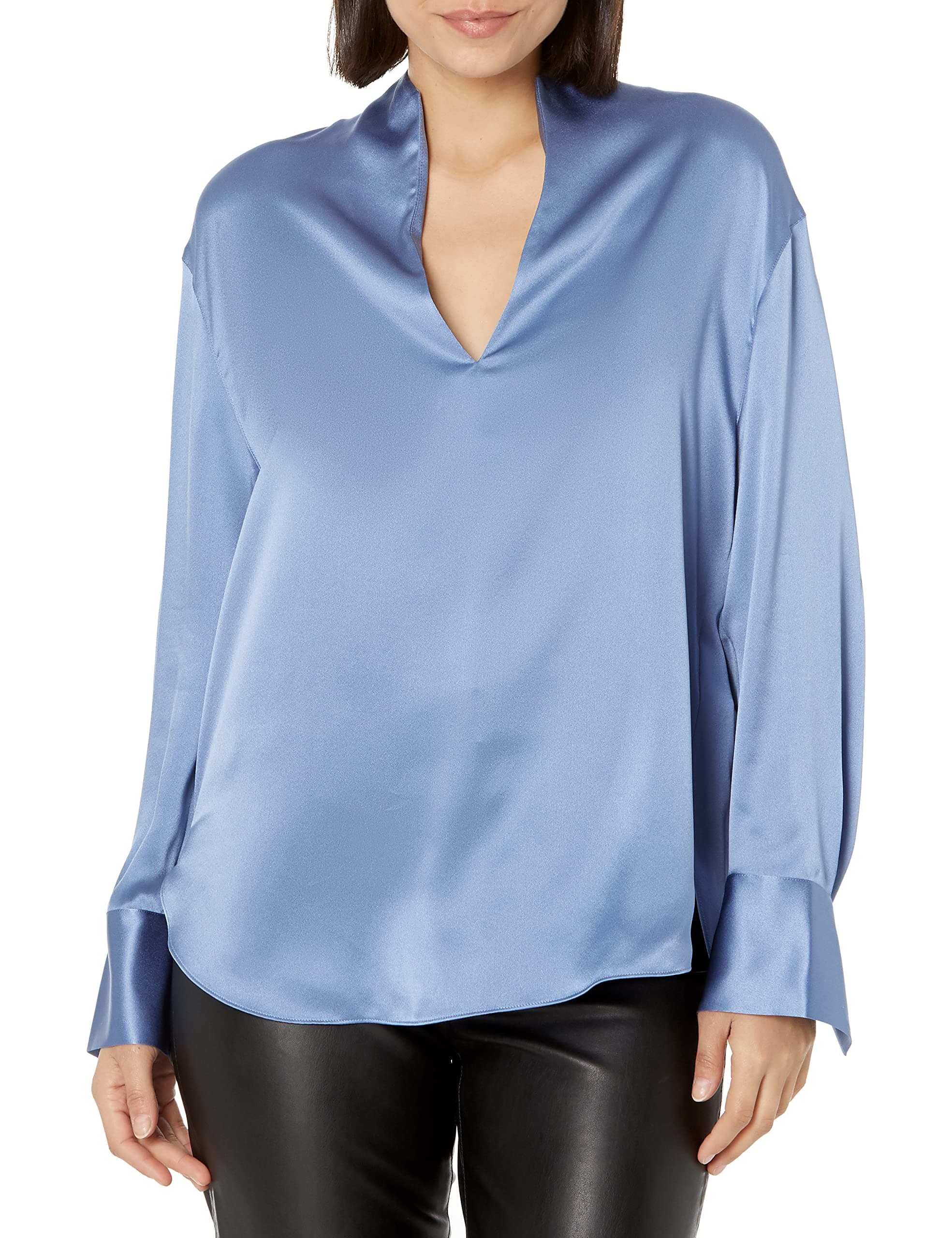 Vince Women's Long Sleeve Slit Neck Top