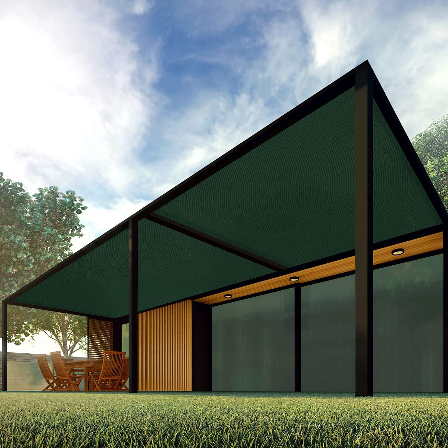 Patio 6' x 138' Sun Shade Fabric Roll 6/8/12 FT Shade Cloth for Patio, Outdoor Mesh Sail Sun Shades Canopy Replacement Pergola Cover for Backyard Deck Porch, Green