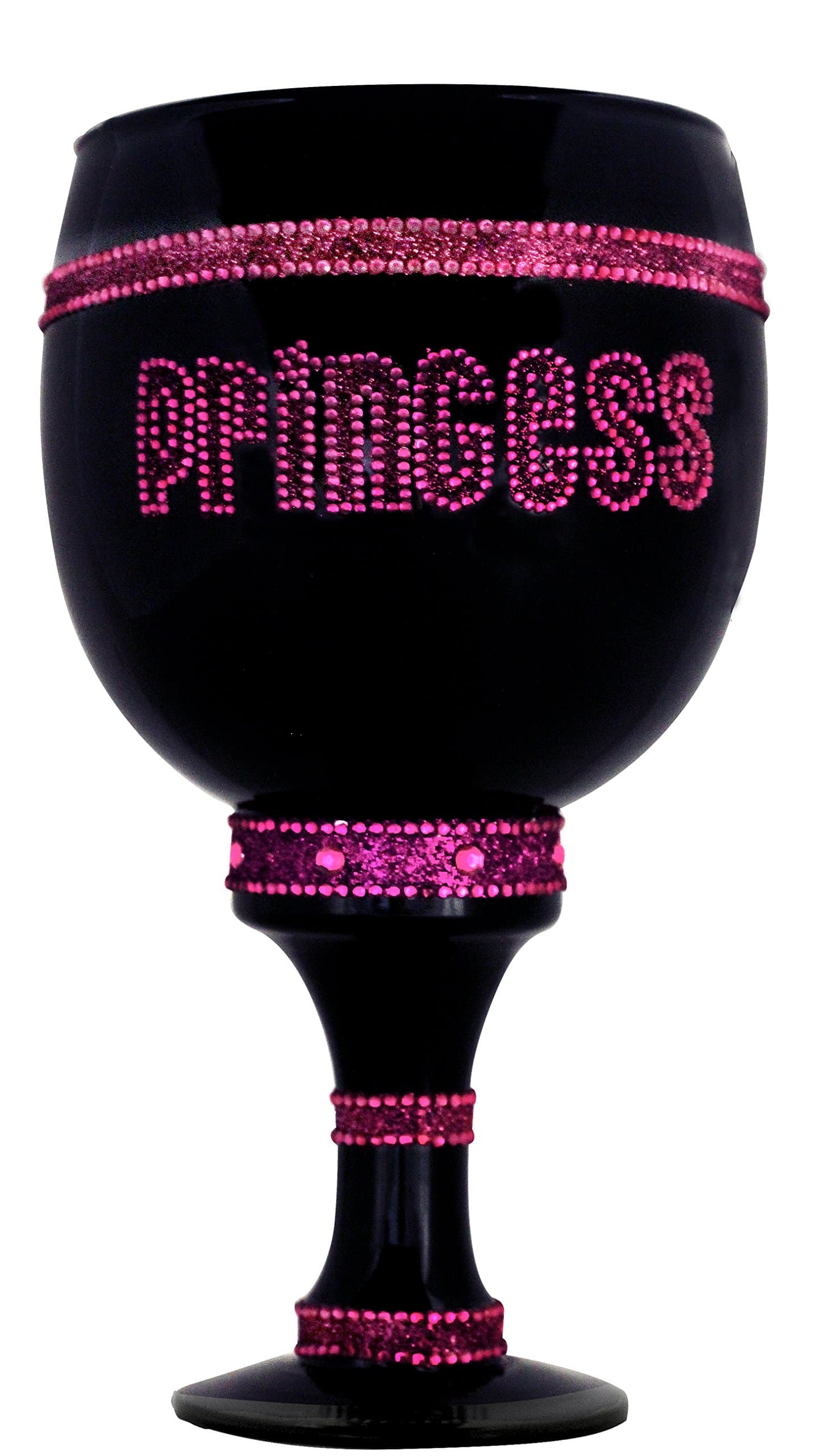 Licensed Pimp Cup Stein Black Glass with Pink Princess