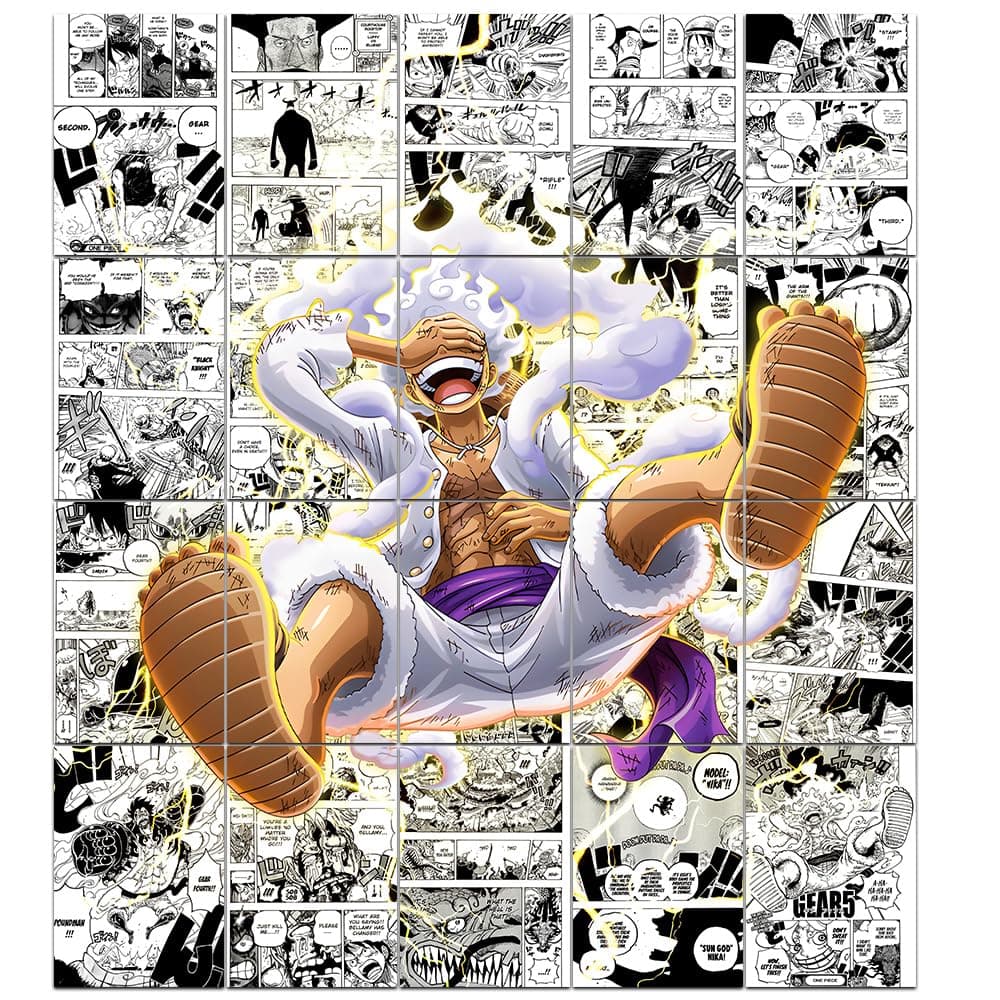 RedCloud Monkey D. Luffy One Piece Anime Manga 20 Piece Premium 300 GSM Thick Paper Wall Posters for Room