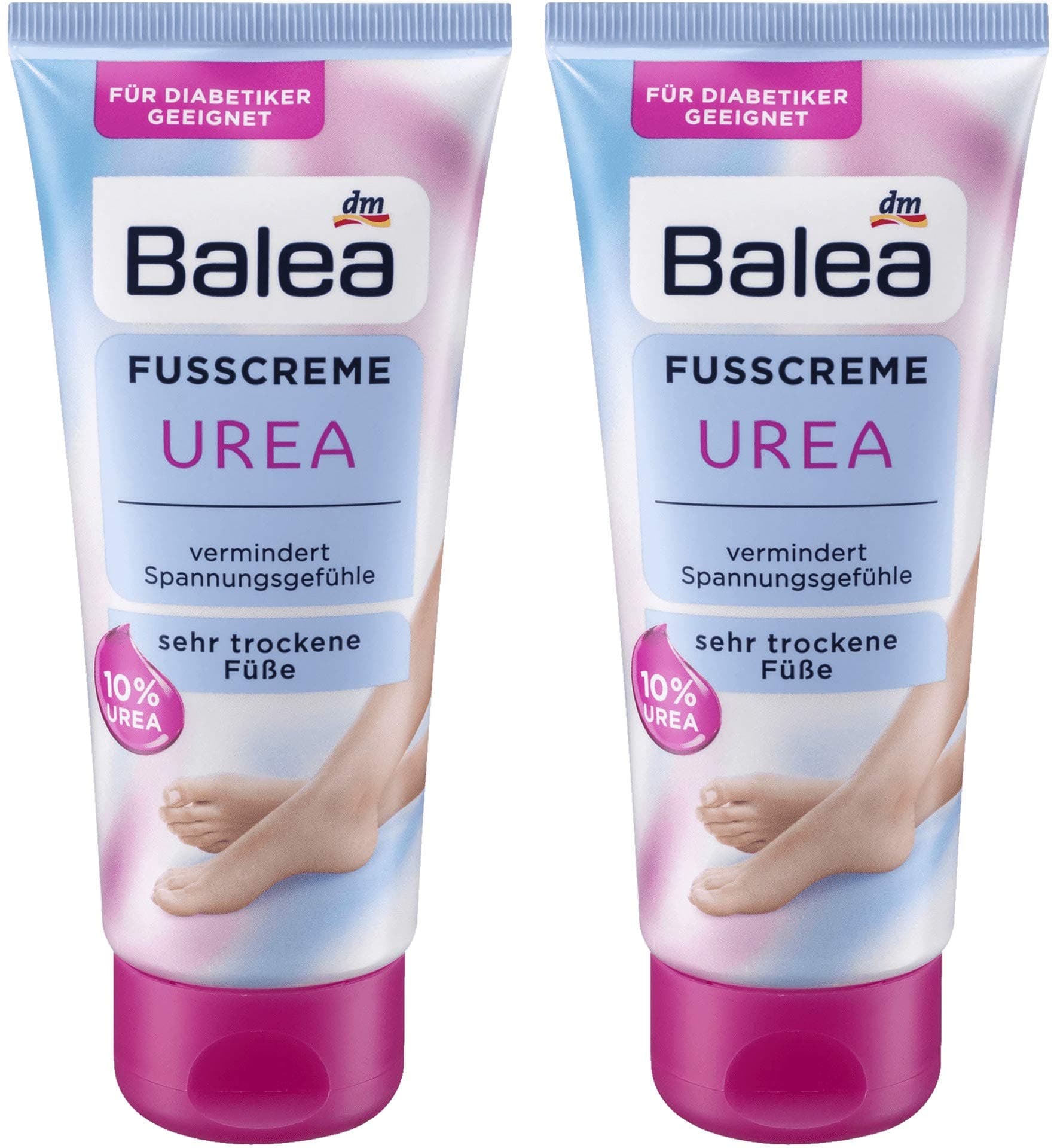 Balea Foot Cream with 10% Urea, Panthenol and Glycerin, 2 x 100 ml, Germany