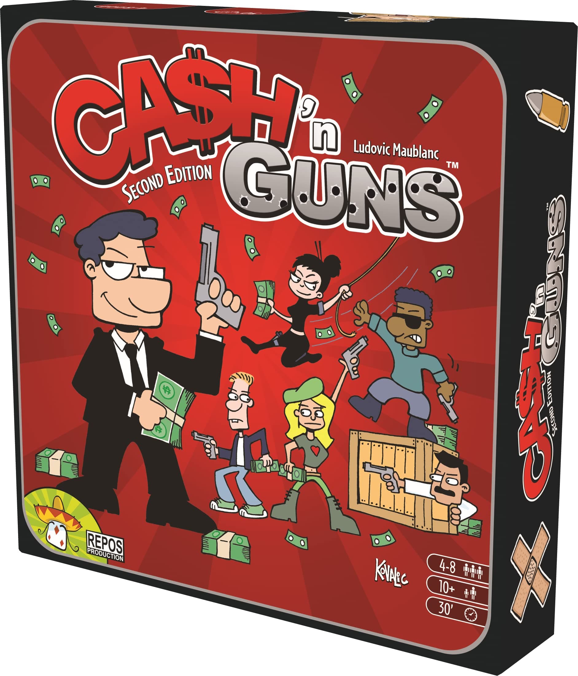 Asmodee Cash 'N Guns 2nd Edition Party Game - Unleash Foam-Powered Heist Intimidation, Bluffing Strategy Game for Kids & Adults, Ages 10+, 4-8 Players, 30 Minute Playtime