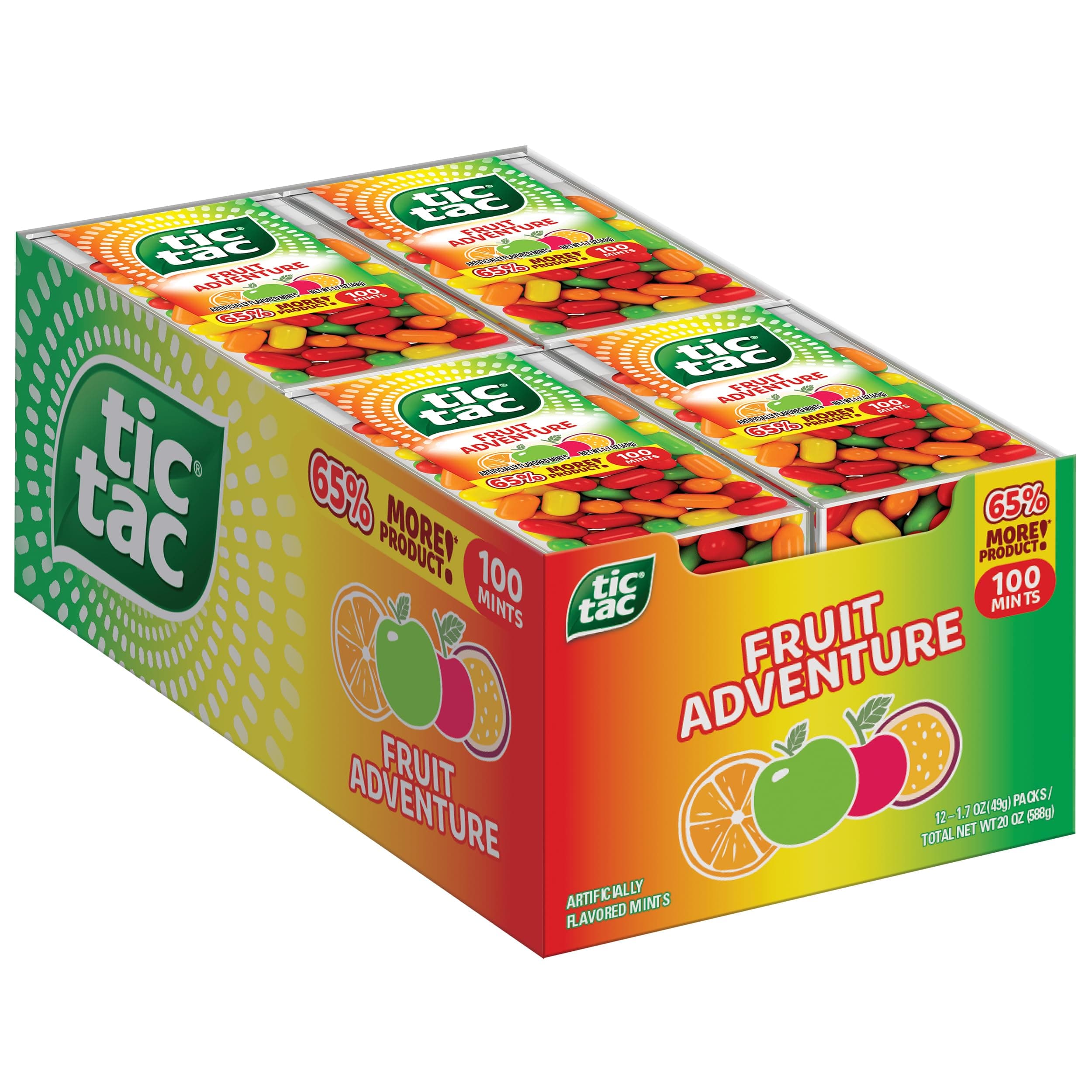 Fruit Adventure, On-the-Go Pocket-Sized Mints, 100 pieces, Bulk 12 Pack, 1.7 oz Each