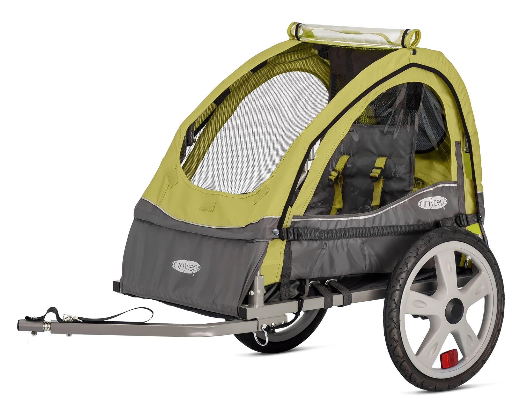 Instep Sync and Take 2 Bike Trailer for Kids, Single and Double Seat Options, 5-Point Harness, Folding Frame, Quick Release Wheels, Easy Storage, With Bug Screen & Weather Shield, Bike Attachment