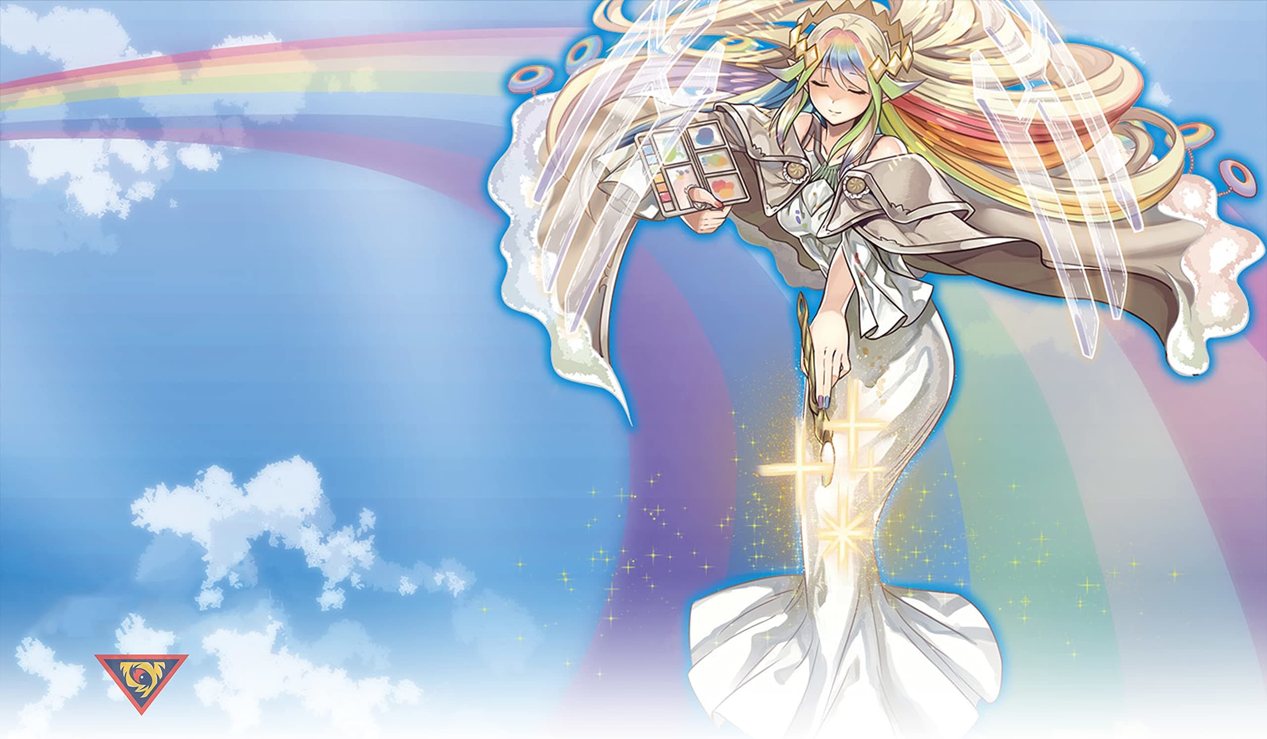 The Weather Painter Rainbow Custom Playmat/Giant Mouse Pad - Durable Rubber 14 inch x 24 inch for Trading Card Games