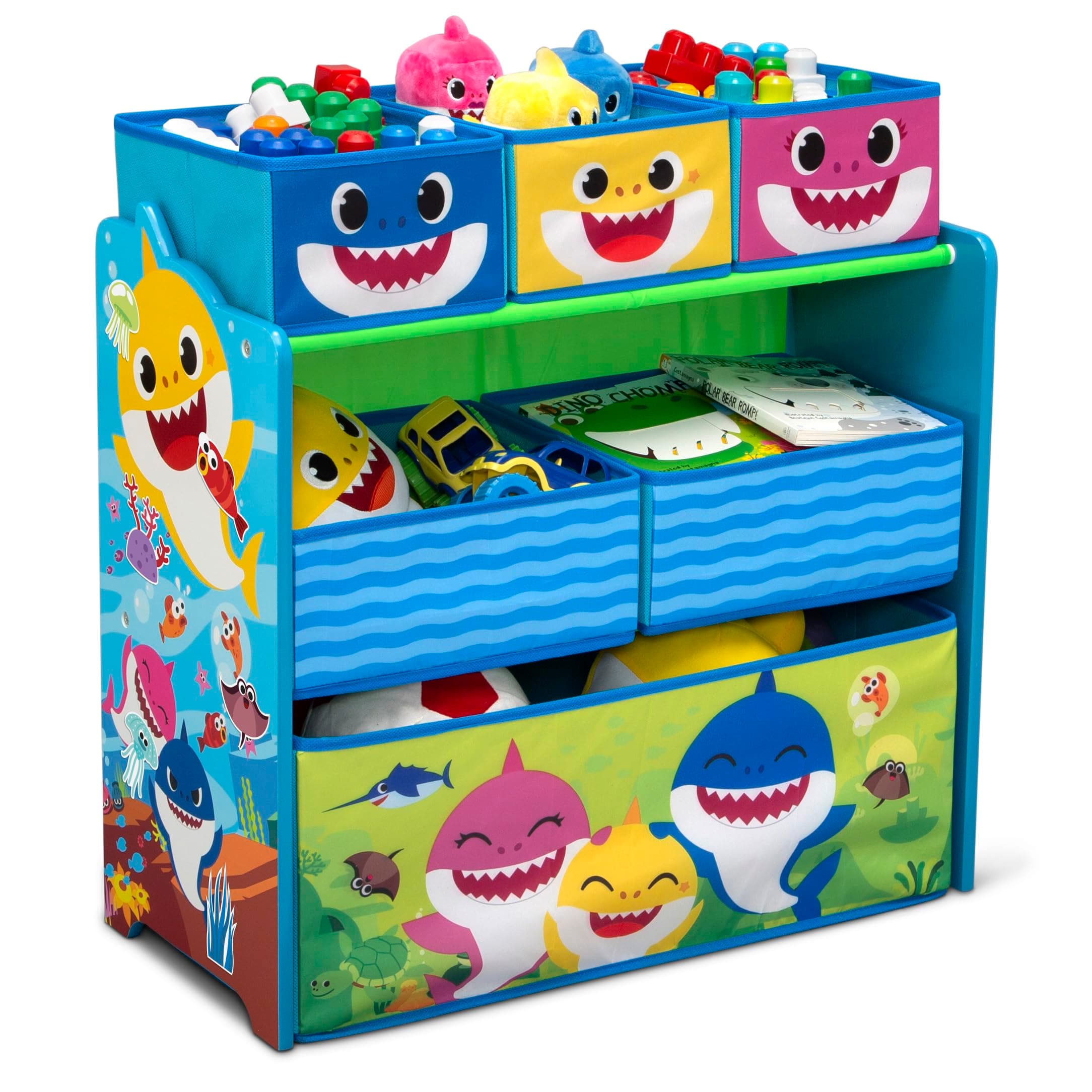 Baby Shark Design & Store 6 Bin Toy Storage Organizer by Delta Children