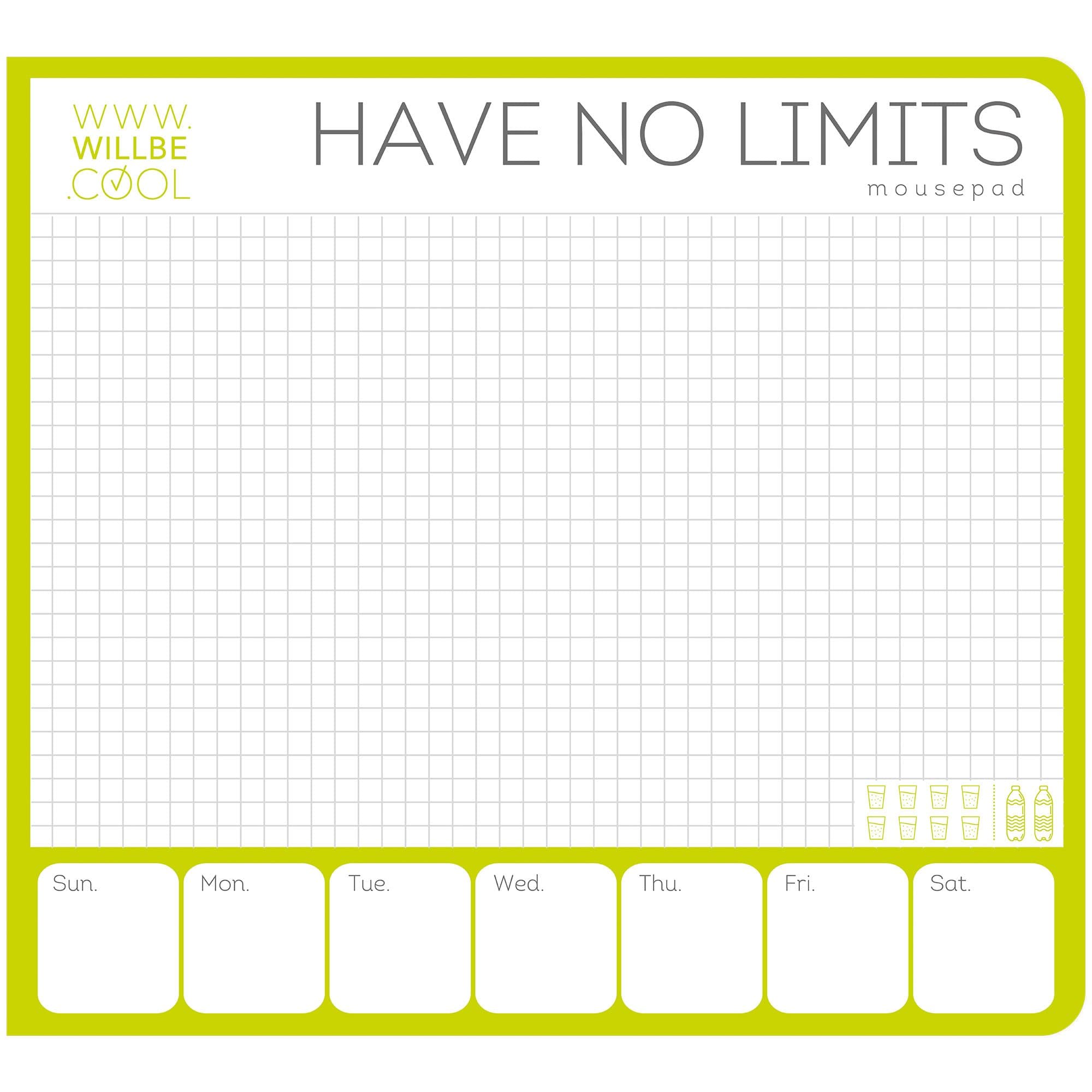 60 Sheets Pen-To-Paper Mousepad by WILLBE COOL, Weekly Organizer, Appointment Book Bright Design Daily Paper to do list and task planner for Quick Notes at Office or Home (Notepad Style)