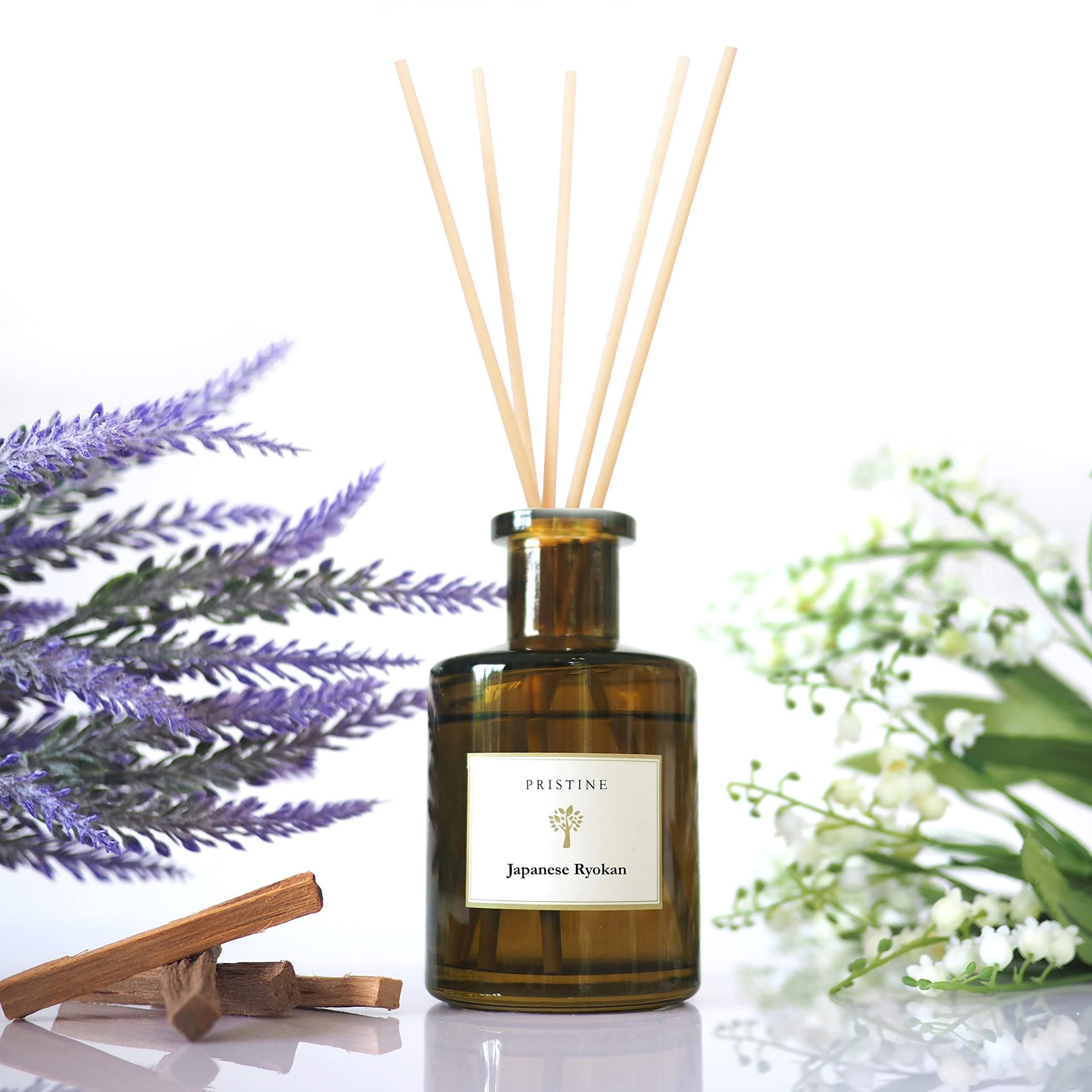 Japanese Ryokan Reed Diffuser for Home | Fresh Lavender, Moroccan Amber Reed Diffuser Set, Oil Diffuser & Reed Diffuser Sticks- Home & Office Decor-Fragrance Gift