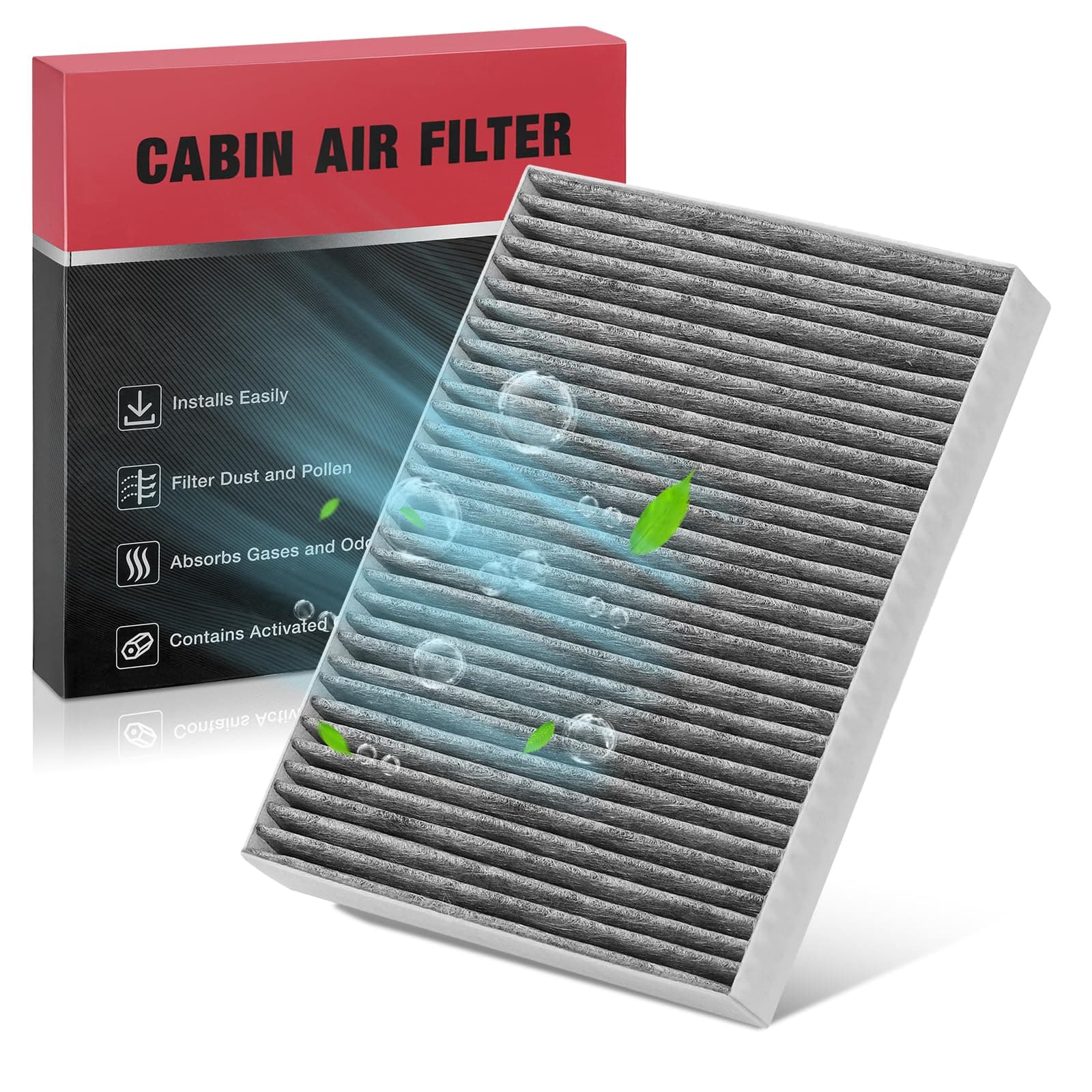 BDFHYK CF12161 Cabin Air Filter with Activated Carbon Compatible with Kia 2016-2020 Sorento 3.3L V6/ 2.4L l4, 2016-2018 Sorento 2.0L l4, Replace# CAF1949P, WP10370, LA1630, 97134C6900