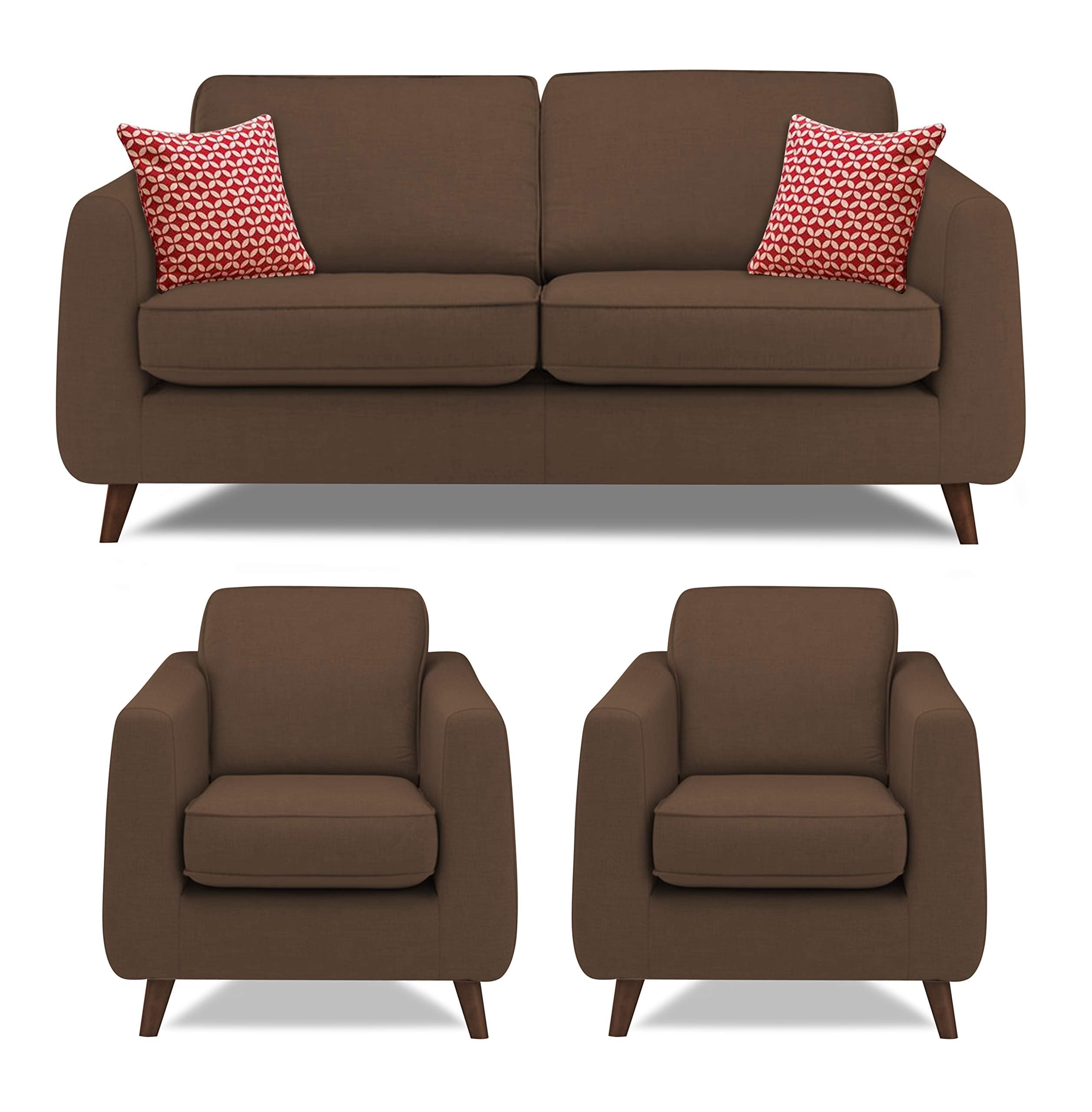 Sofa Architect Harlem 5 Seater 3-1-1 Sofa Set (Brown)