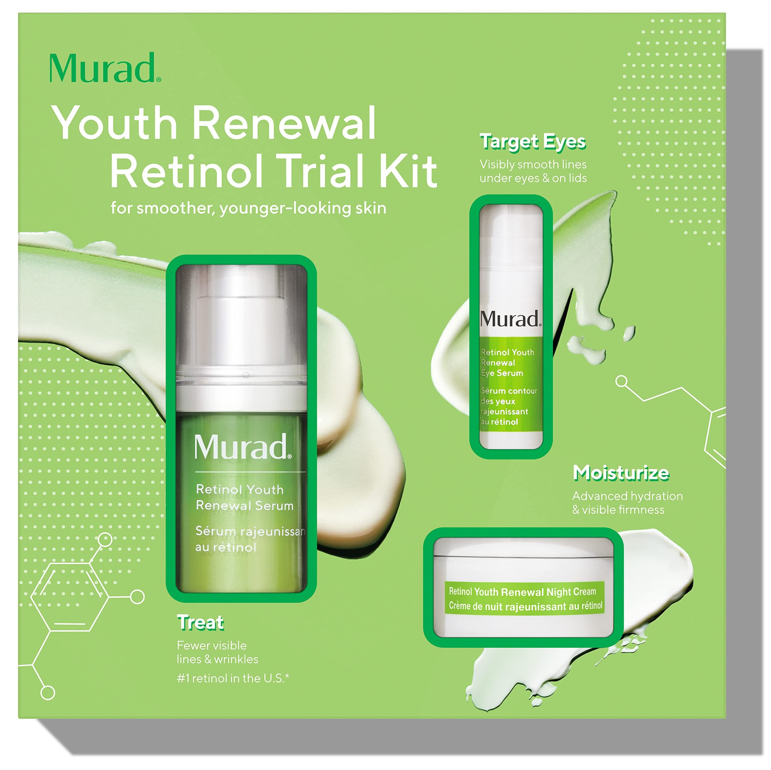 Retinal Trial Kit - Lift and Resculpt with Retinal 2-Piece Trial Kit ($73 Value) - Anti-Aging Set Encapsulated Retinal - Retinal Serum 0.5Fl Oz, Retinal Eye Cream 0.11Fl Oz