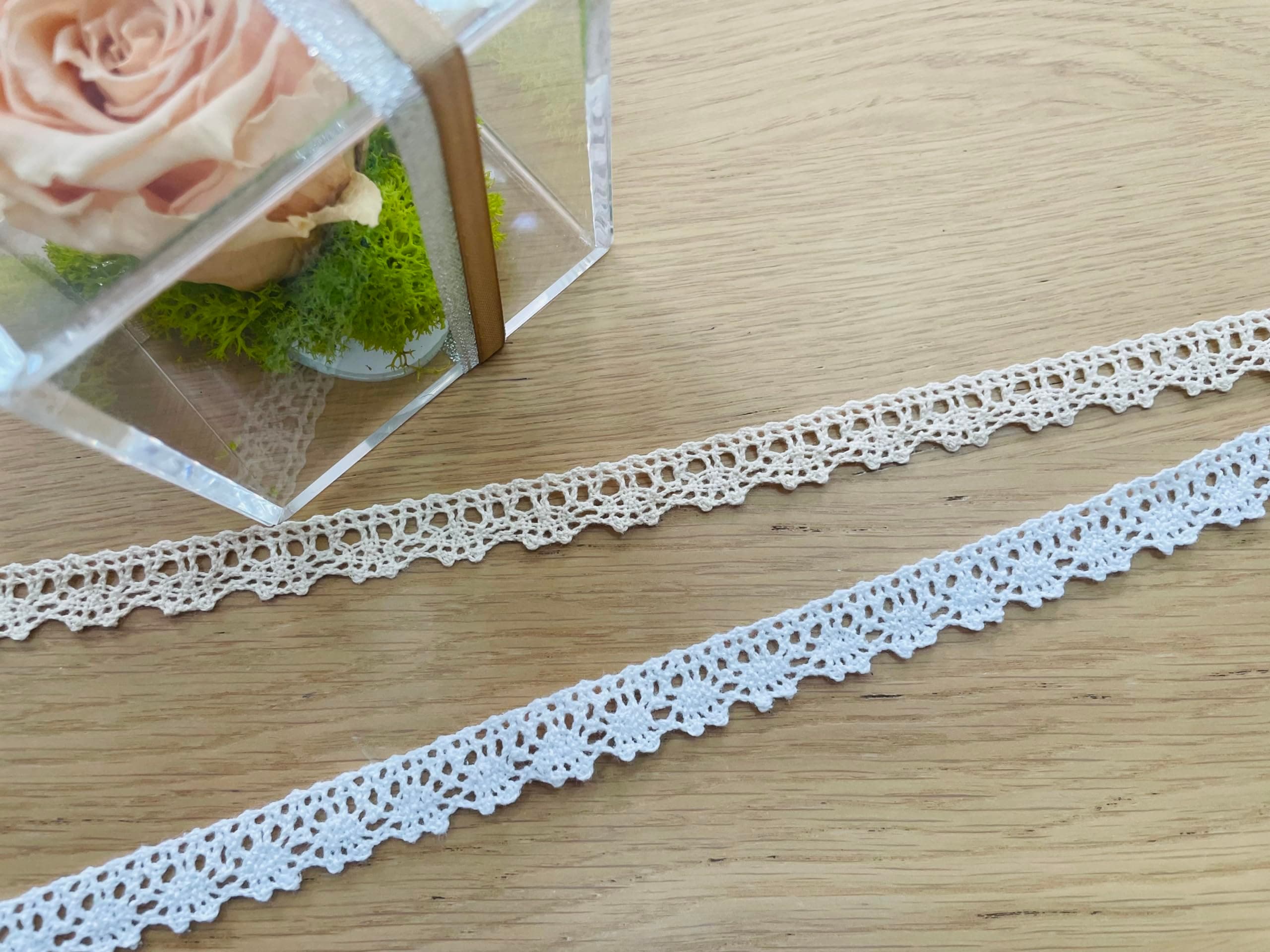 MAB Crochet Lace used as Garment Accessories for DIY projects, sewing dress | Decorative Ribbon and Trim - 3yards length / 1.3cm width | Art no. 50301-1008 (Off White)