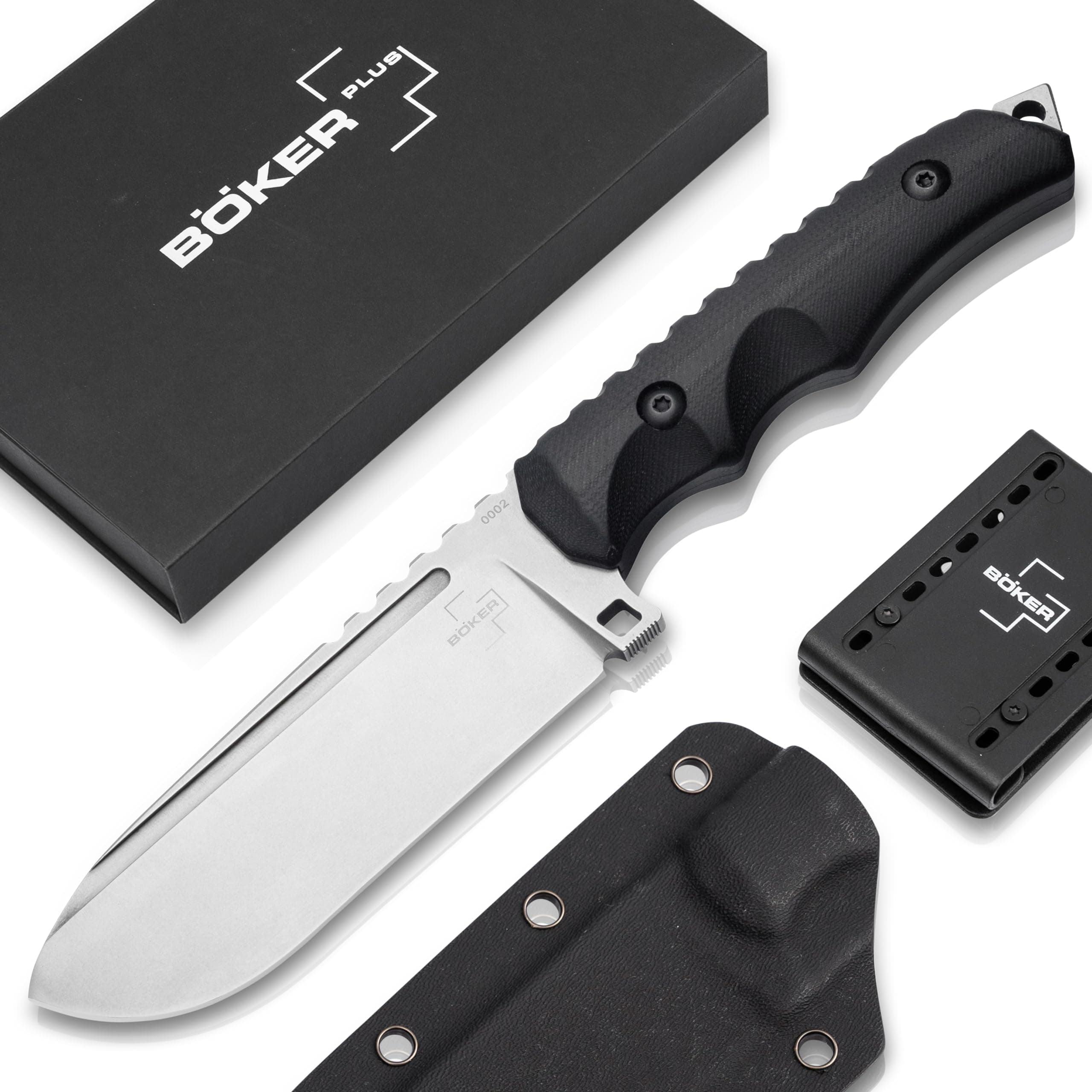 Hermod 2.0 - tactical fixed-blade knife - survival & outdoor - with Kydex sheath - full tang - D2 blade in gift box