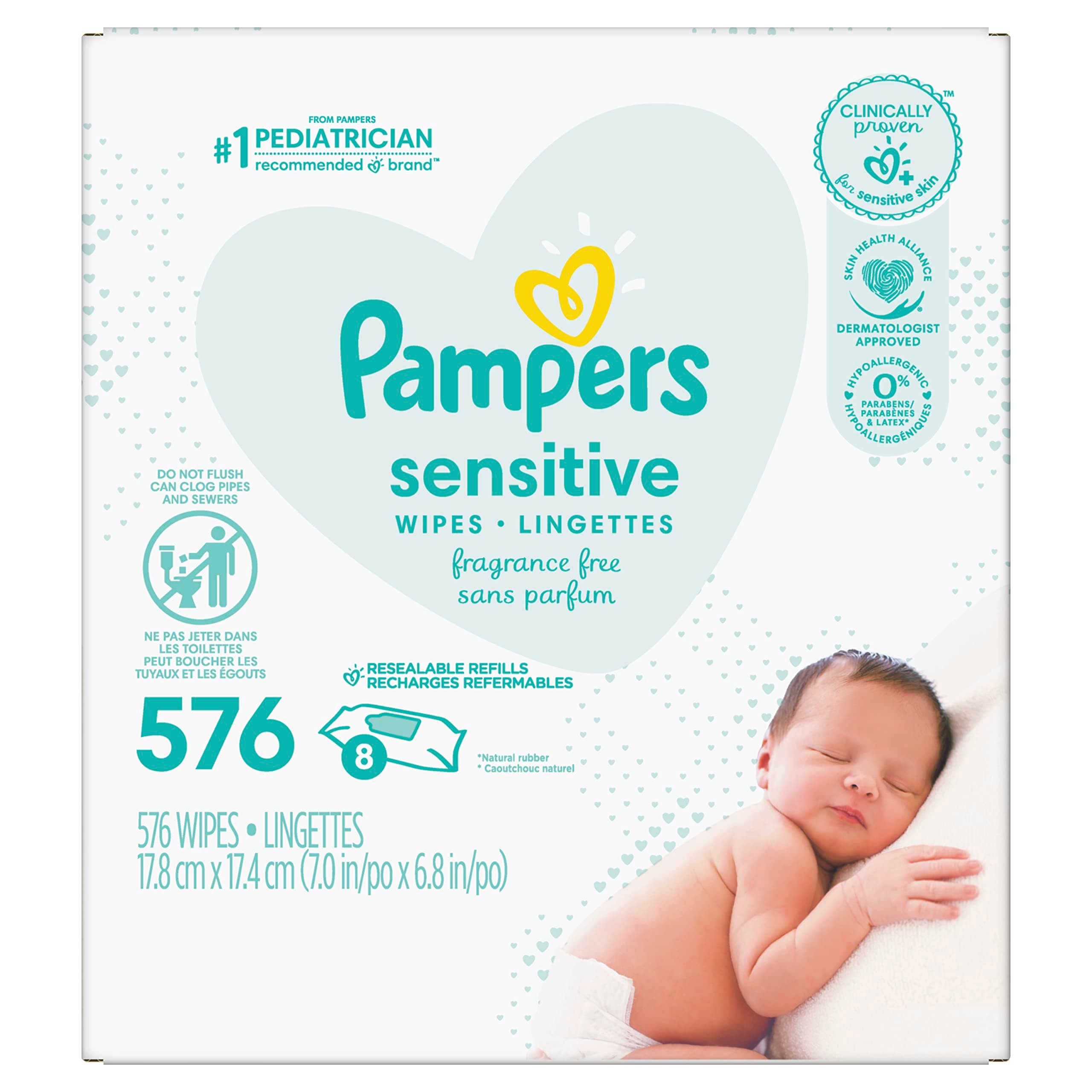 pampers sensitive baby wipes 576 ct OLD