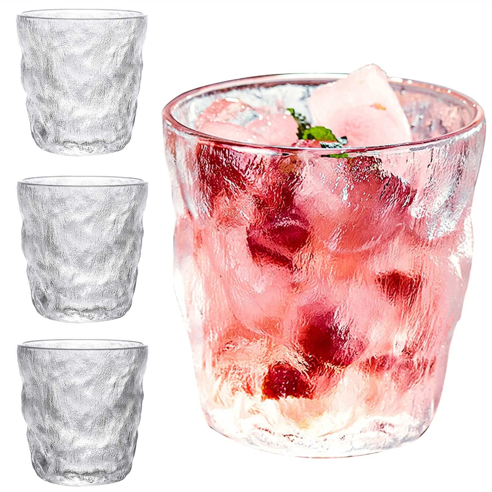 KASTWAVE Crystal Drinking Glasses 4pc Set - 10oz Drinking Glassware Can Shaped Clear Glass Cups, Water Glasses Cup, Drinking Glasses Tumblers For Water, Juice for Any Drink and Any Occasion