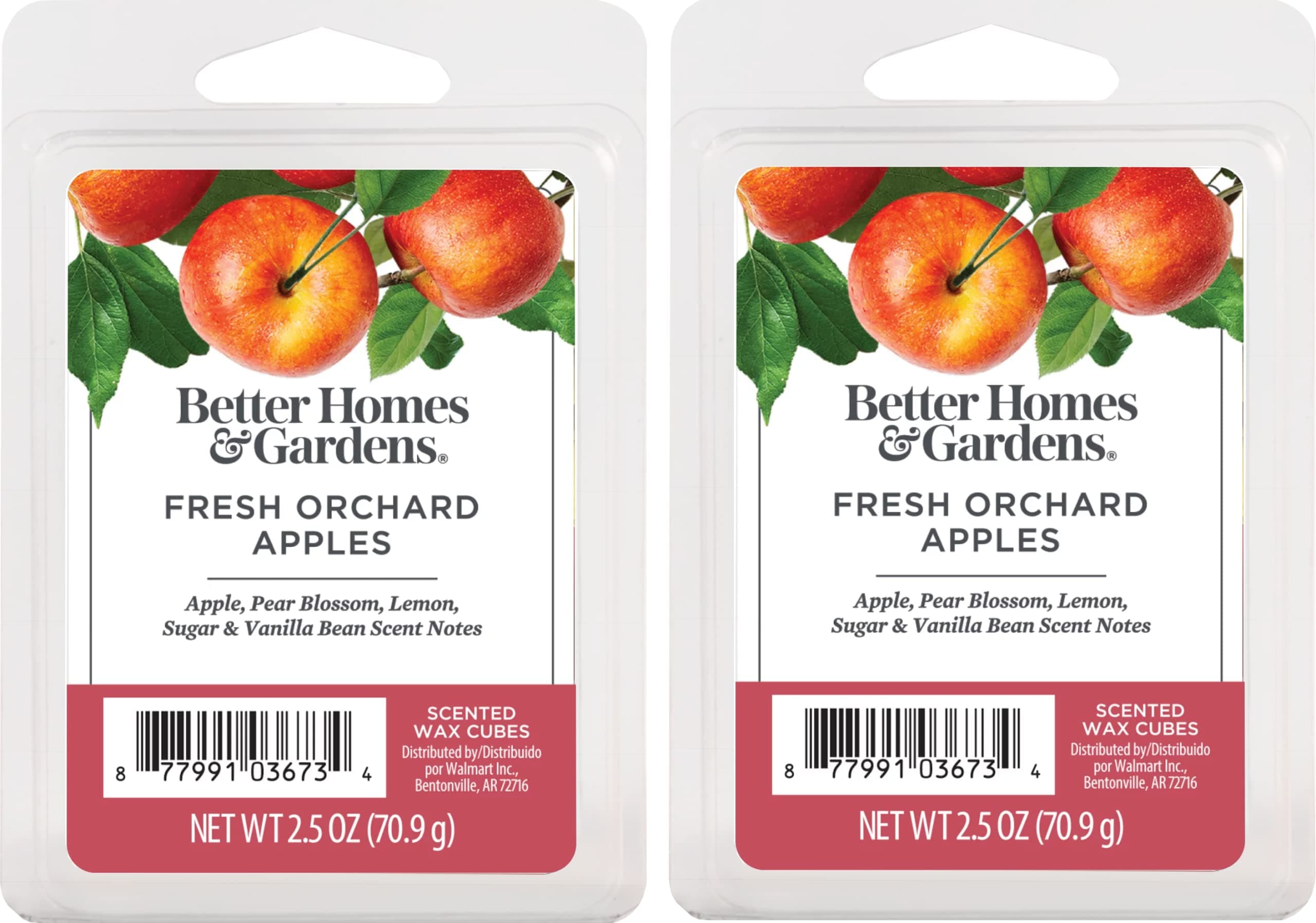 Better Homes and Gardens Scented Wax Cubes 2.5oz 2-Pack (Fresh Orchard Apples)