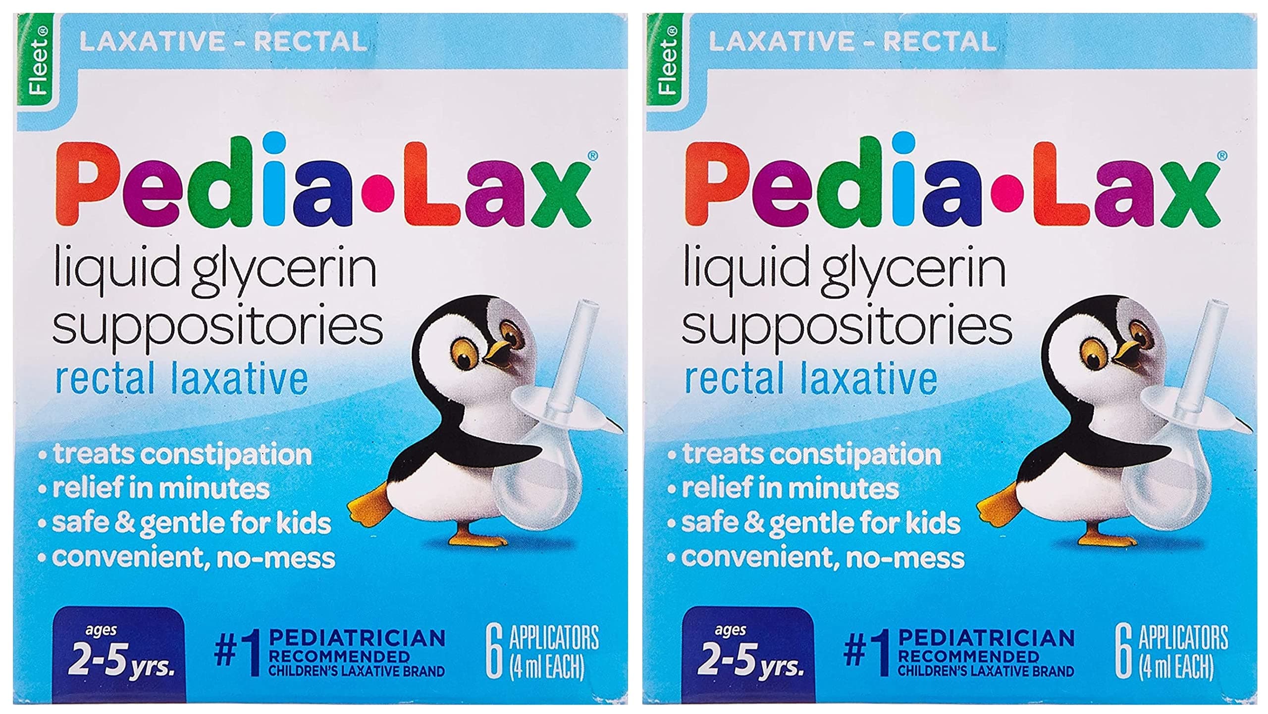 Fleet Children's Pedia-Lax Liquid Glycerin Suppositories - 6 Suppositories - Pack of 2