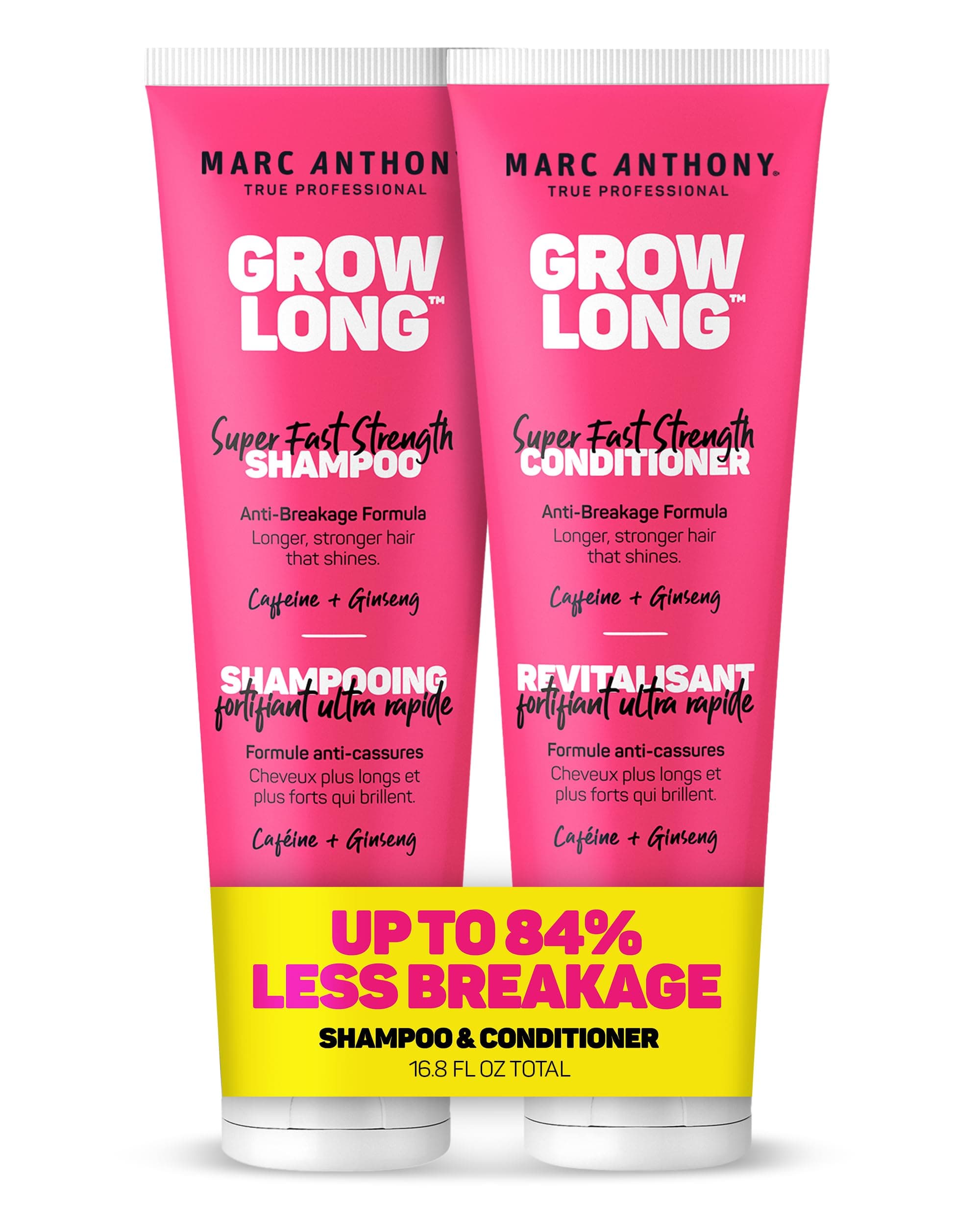 Marc Anthony Shampoo and Conditioner Gift Set, Grow Long Biotin - Anti-Frizz Deep Conditioner For Split Ends & Breakage - Vitamin E, Caffeine & Ginseng for Curly, Dry & Damaged Hair, 250ml (Pack of 2)
