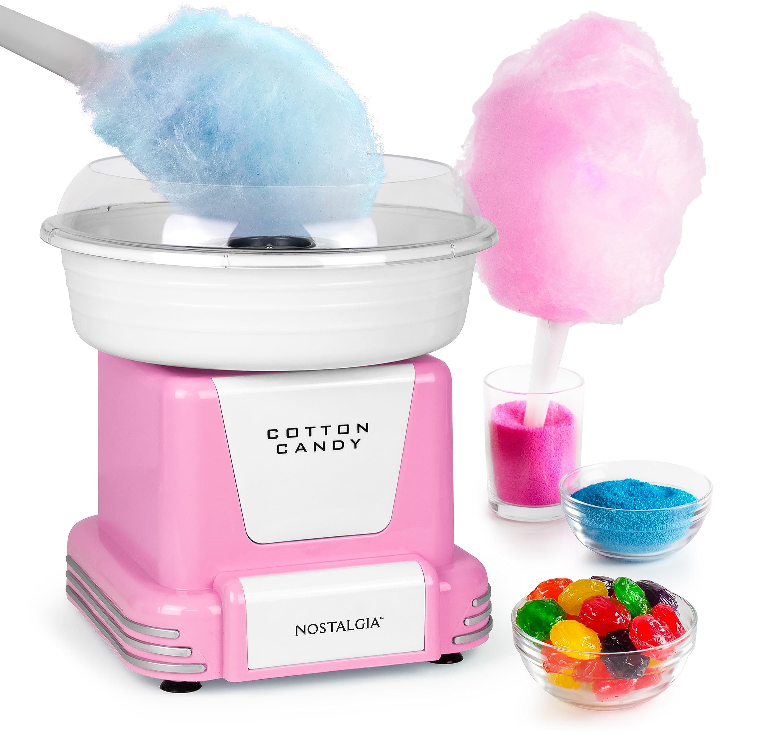Nostalgia NRPCM85PK Retro Cotton Candy Machine Maker, Pink