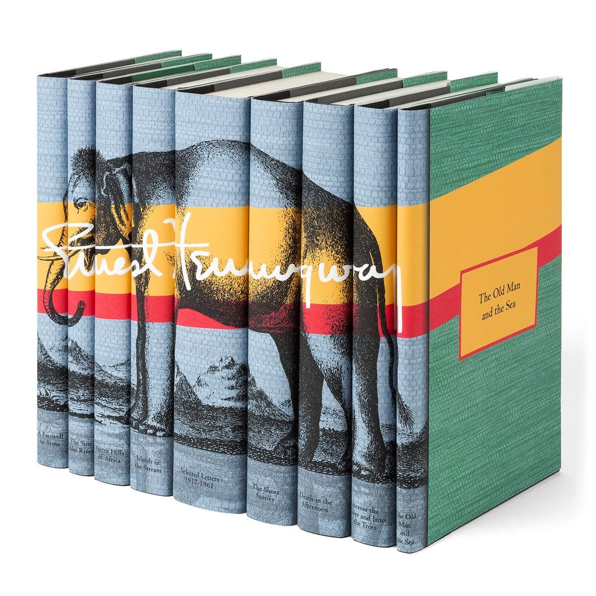 Ernest Hemingway | Nine-Volume Hardcover Book Set with Custom Designed Juniper Books Dust Jackets | Author Ernest Hemingway