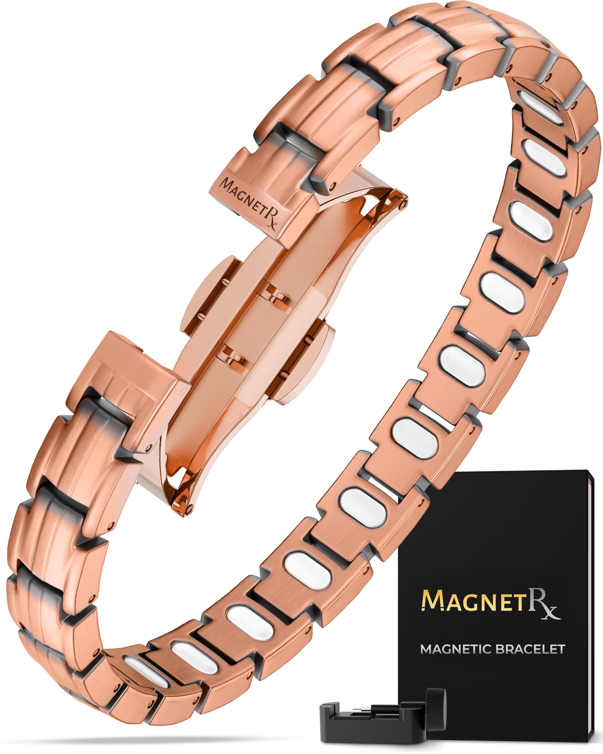 MagnetRX® Magnetic Copper Bracelet for Women - EllipseMAX 5X Strength 5,000 Gauss Magnets - Designed in USA & Patent Approved - Premium Womens Copper Bracelet with Adjustable Length