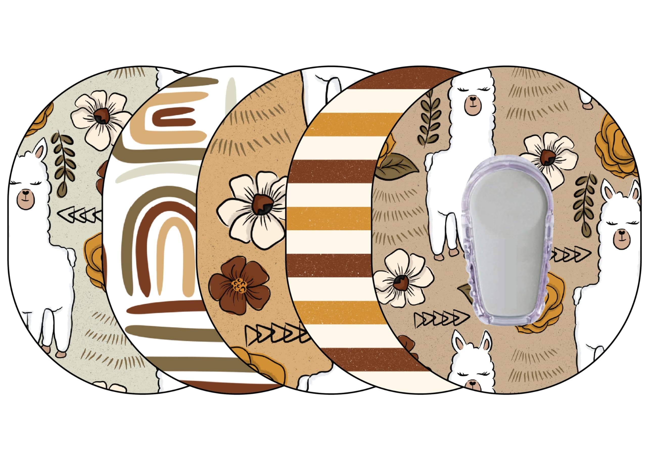 Glucomart Adhesive Patches for Dexcom G6 – Maximum Strength CGM Patches, Waterproof & Hypoallergenic (Llama Variety Pack) (G6)