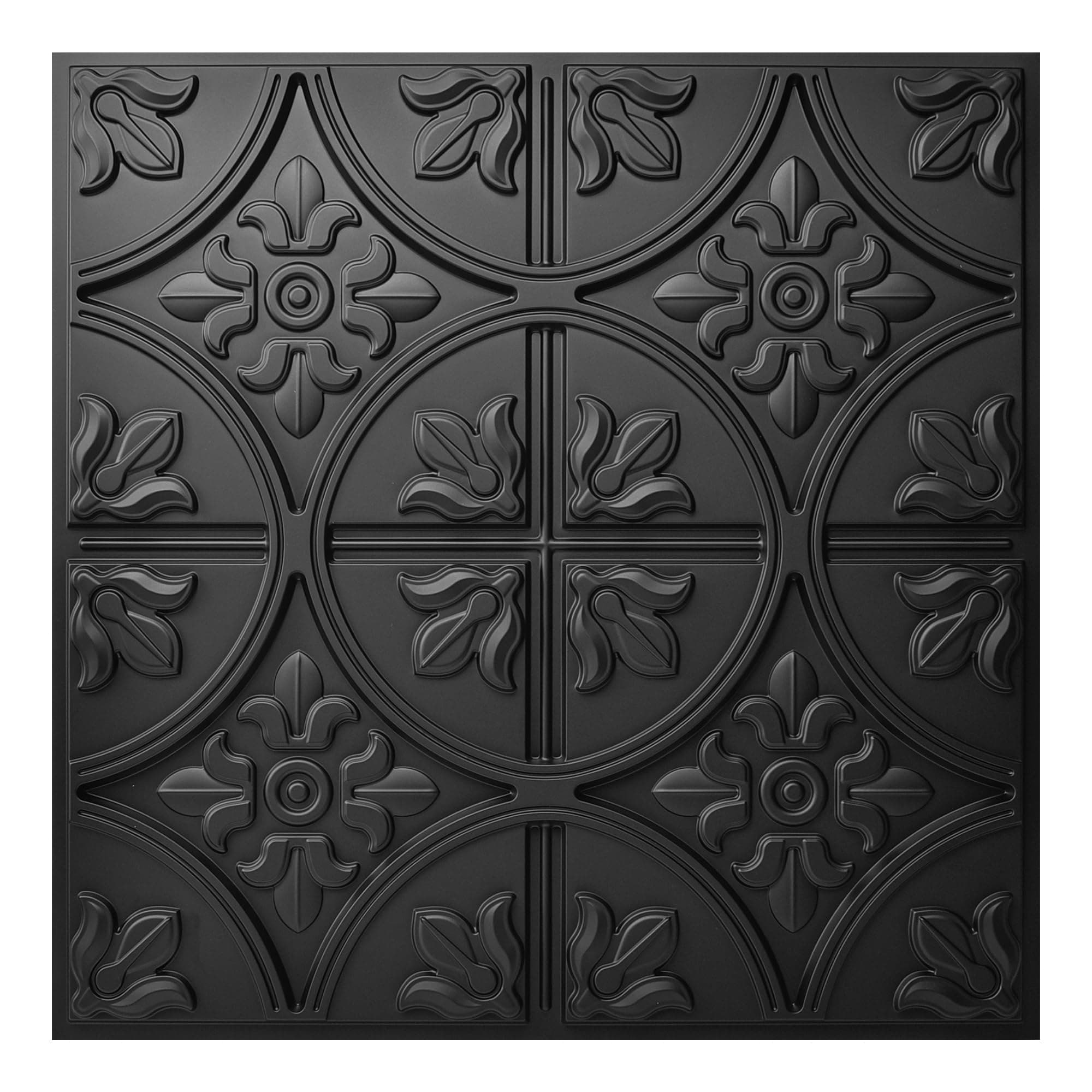 Drop Ceiling Tiles 2x2, Glue-up Ceiling Panel, Fancy Classic Style in Black