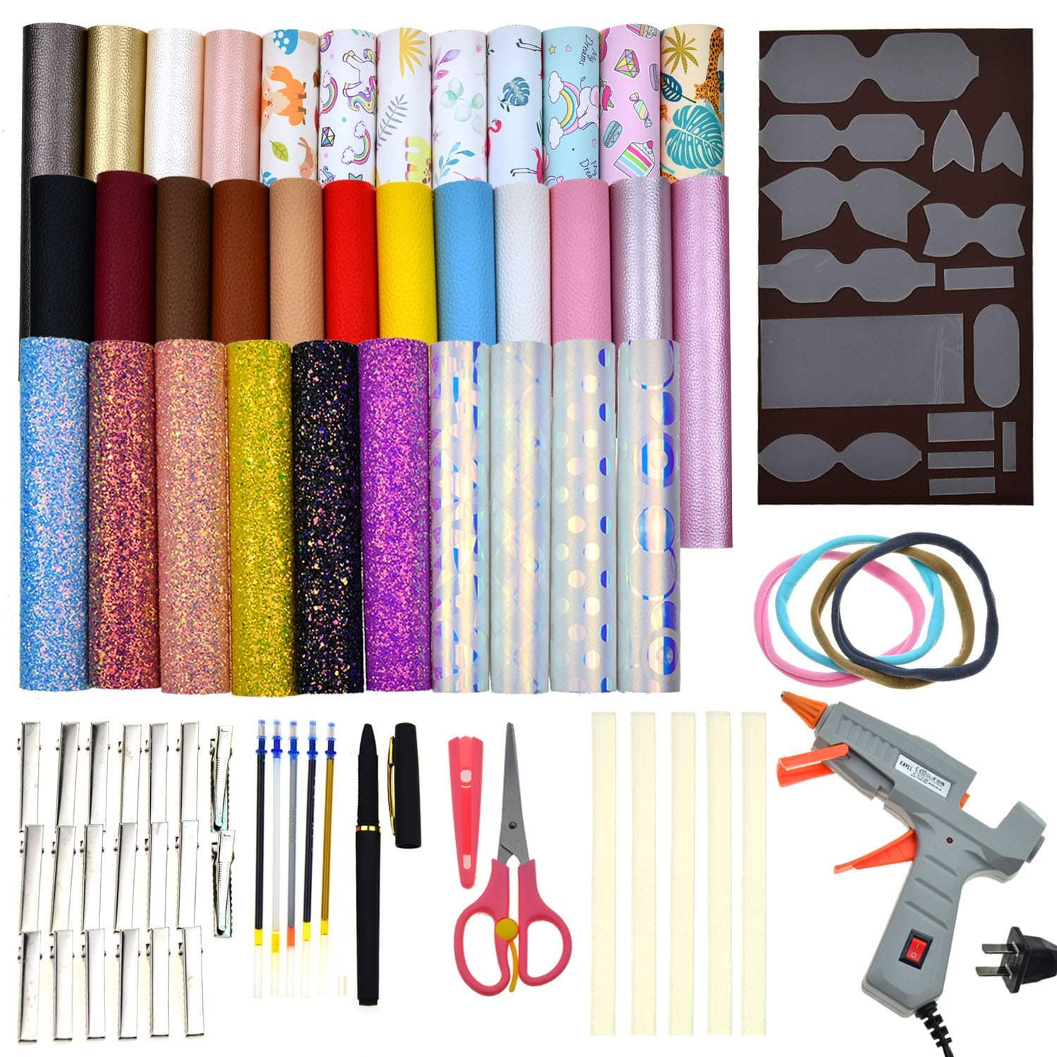 Faux Leather Bow Making Kit, Hair Bow Making Kit,Leather Bow Kit