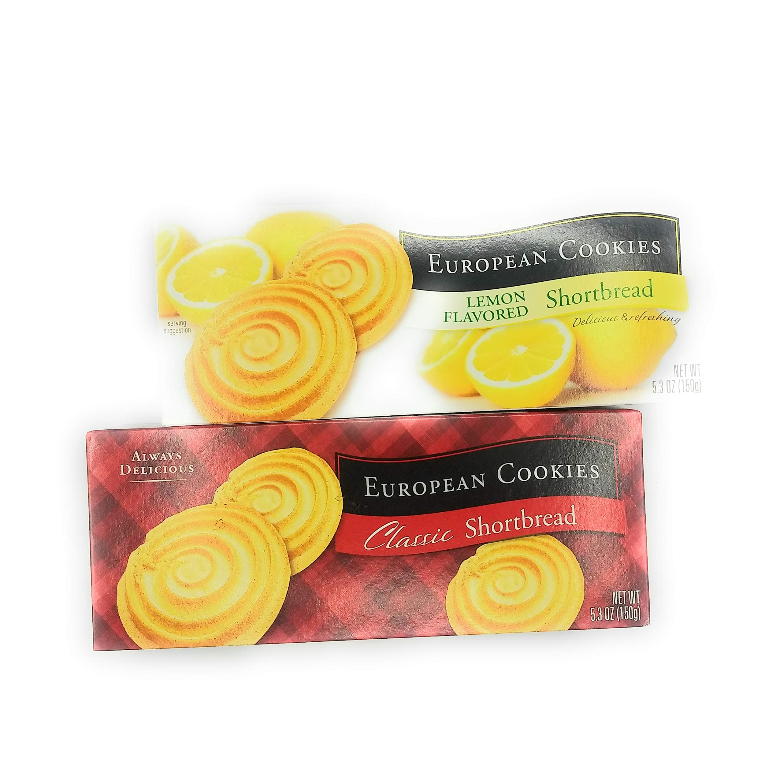 European Cookies Lemon Flavored and Classic Shortbread