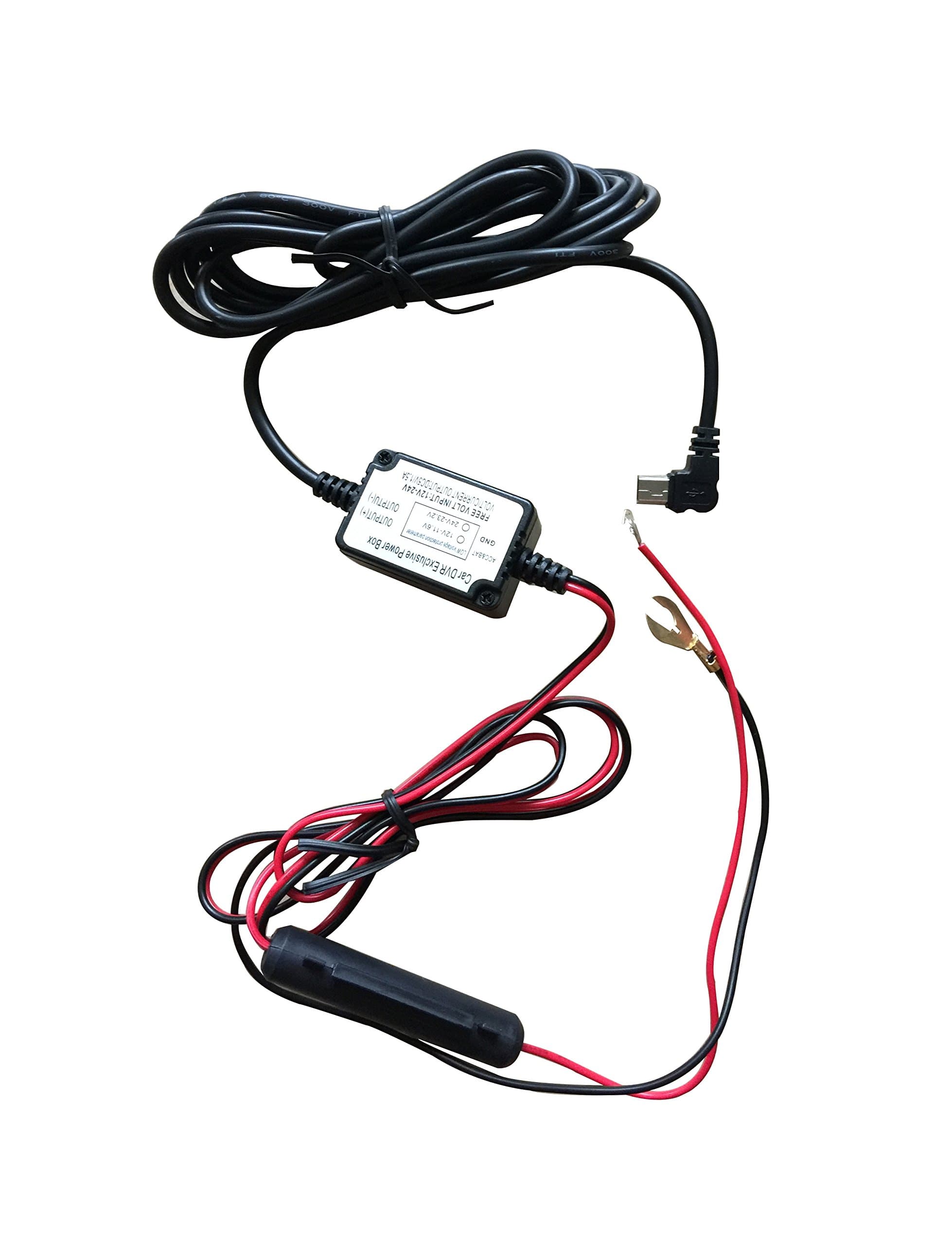 Dash Cam Hardwire Kit with Mini USB Pefect for Car DVR Camera Recorder (Left Angle Mini USB)