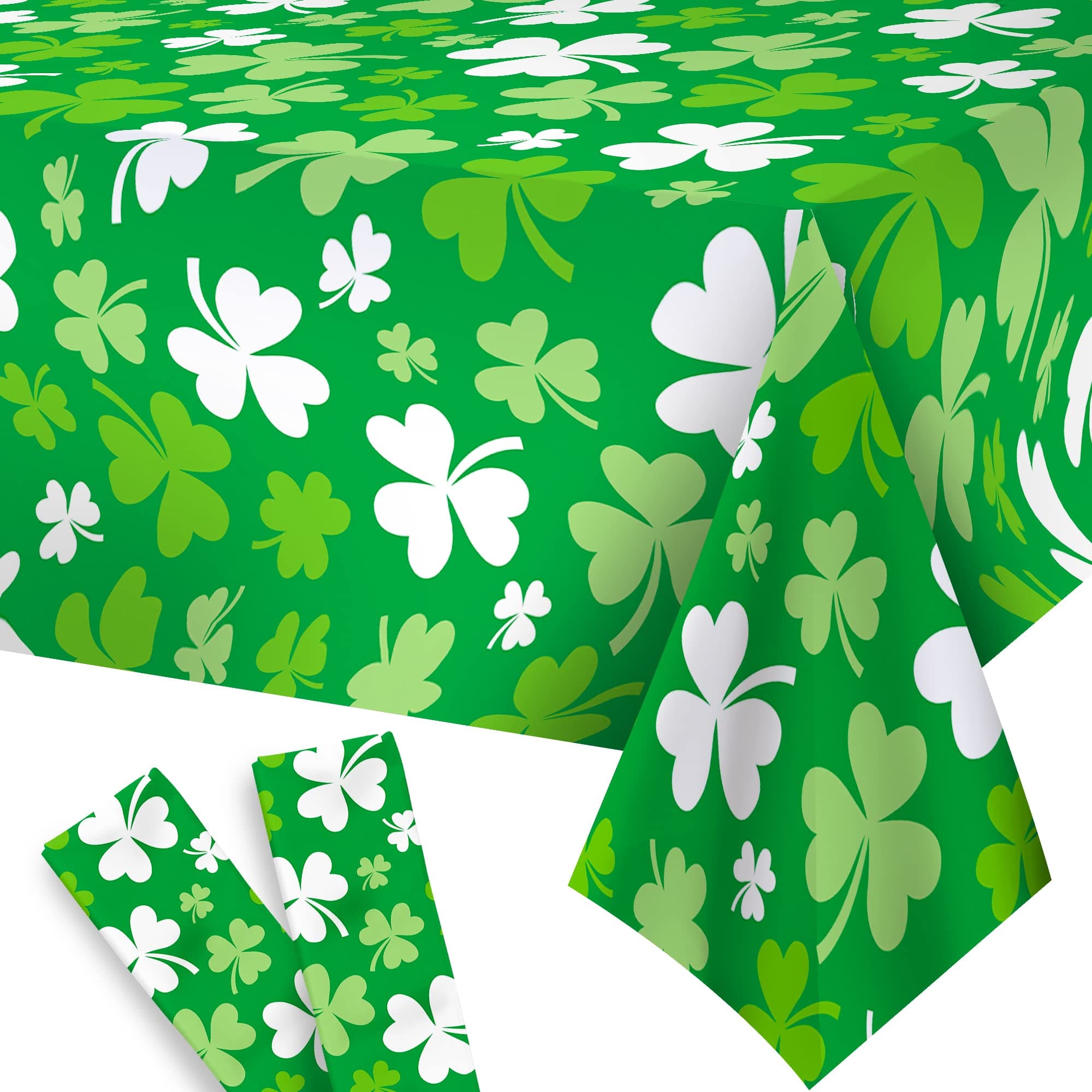 2 Pieces, XtraLarge St Patricks Day Tablecloth - 54'' x 108'' Inch, Saint Patricks Day Table Cover | St Patricks Day Decorations for Table | St Patricks Tablecloth, St Patricks Day Table Decorations