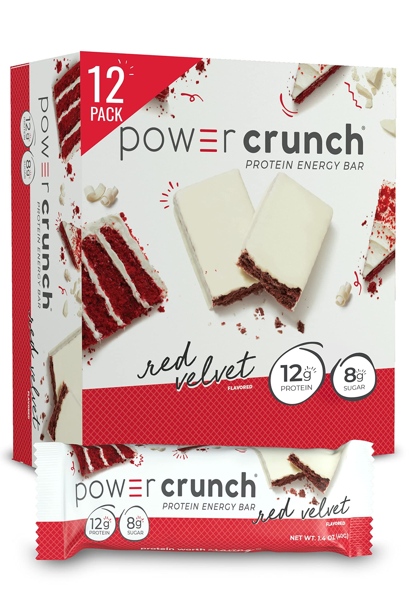 Protein Wafer Bars, High Protein Snacks with Delicious Taste, Red Velvet, 1.4 Ounce (12 Count)