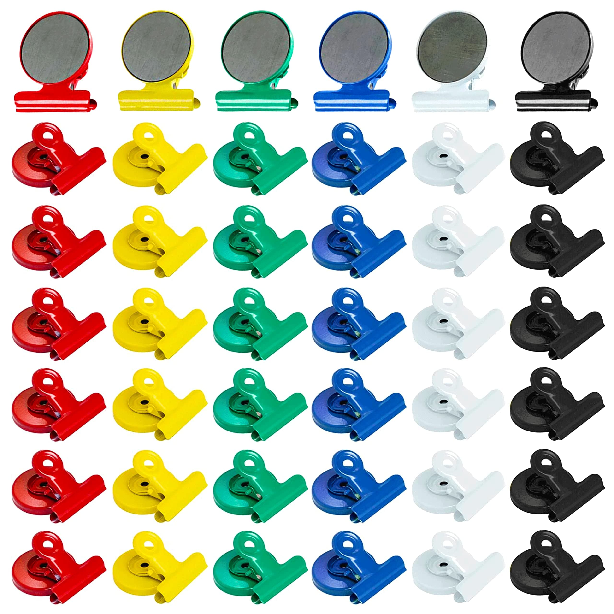 36 Pack Refrigerator Magnets, Magnetic Clips Heavy Duty for Fridge, Locker, Whiteboard - Fun, Decorative, Cute Magnets with 6 Colors for Kitchen, School