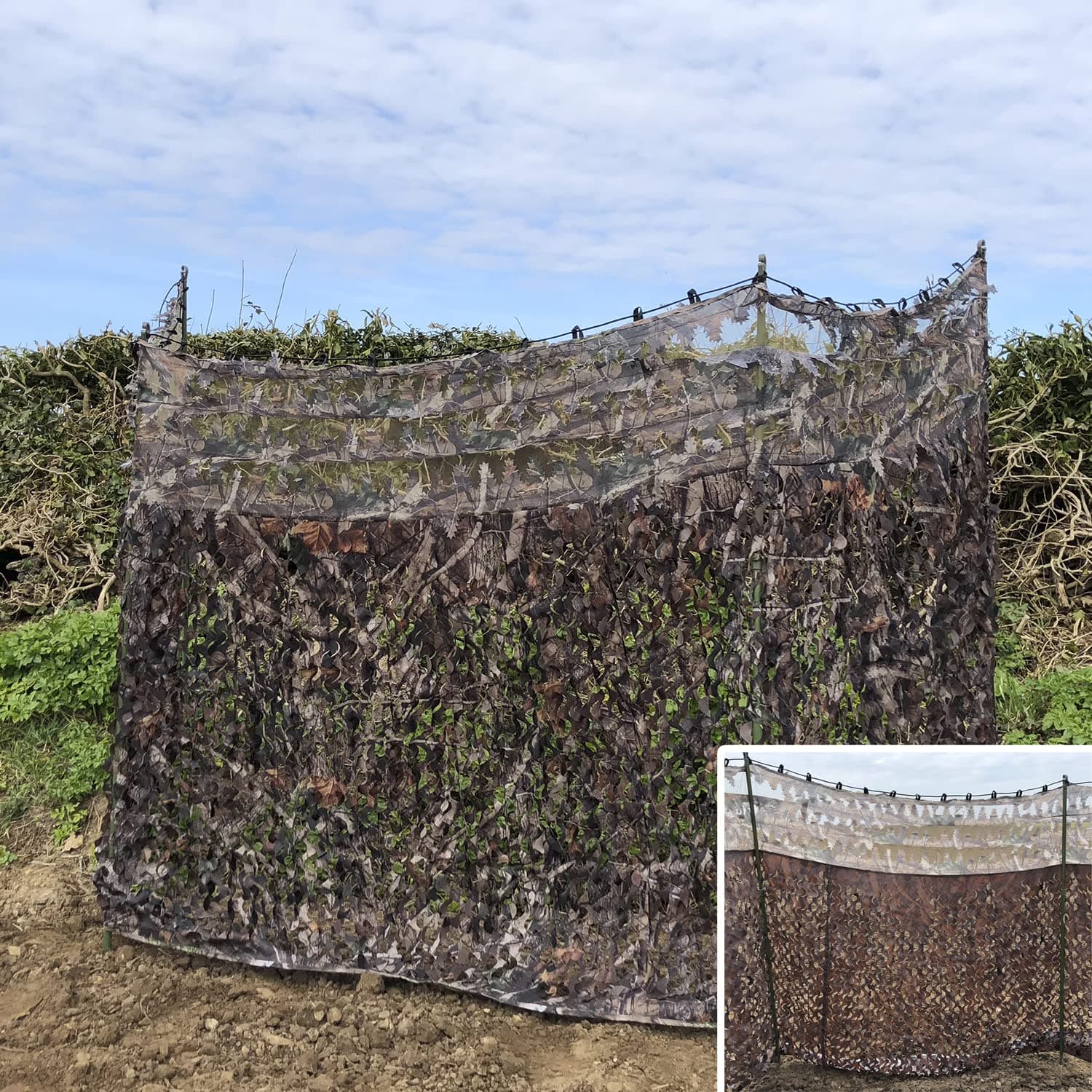 Camo Hunting/Shooting Blind Screen Net Hide With Clear View Top