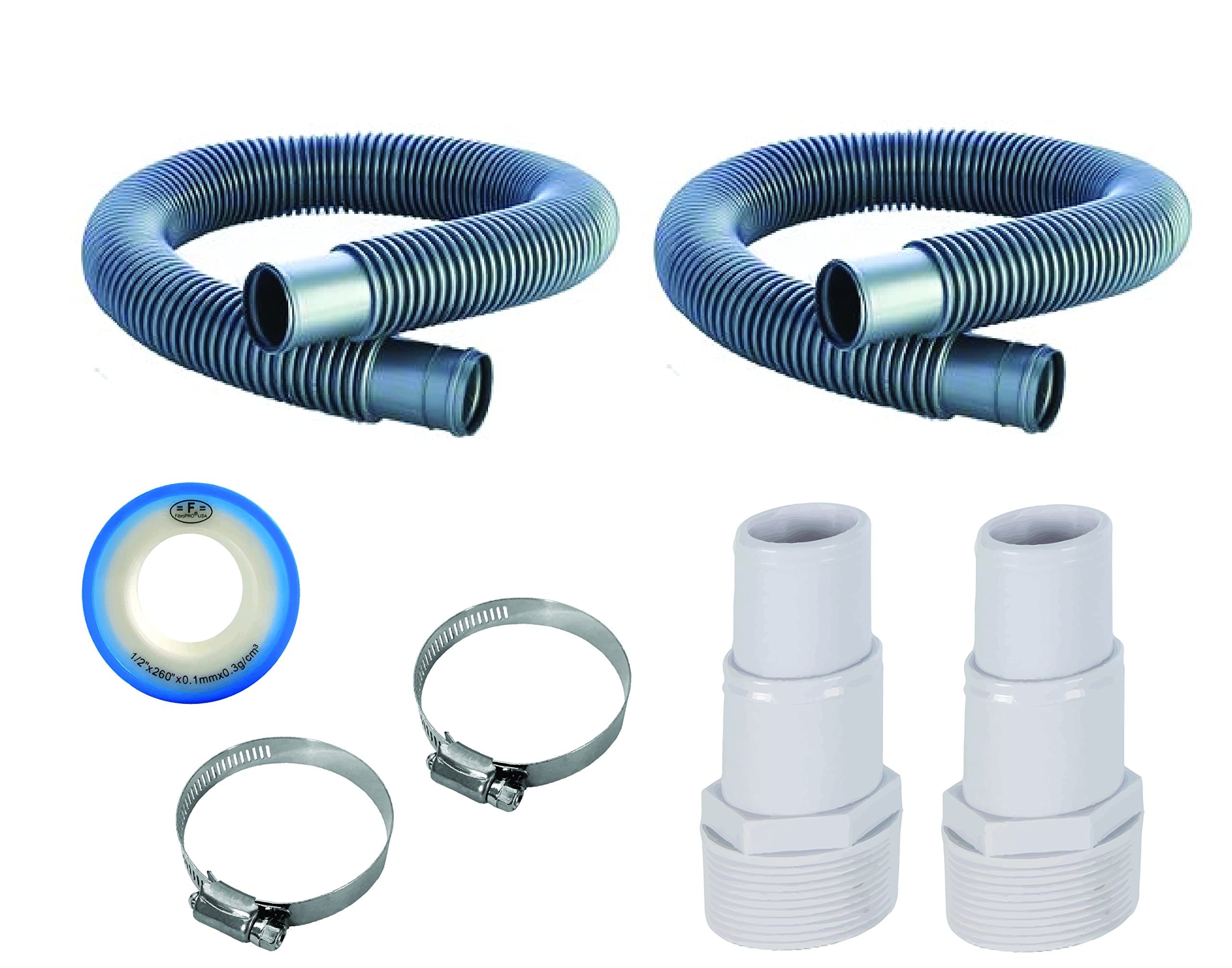 FibroPool1 1/2 Swimming Pool Filter Hose Replacement Kit (3 Foot + 6 Foot)
