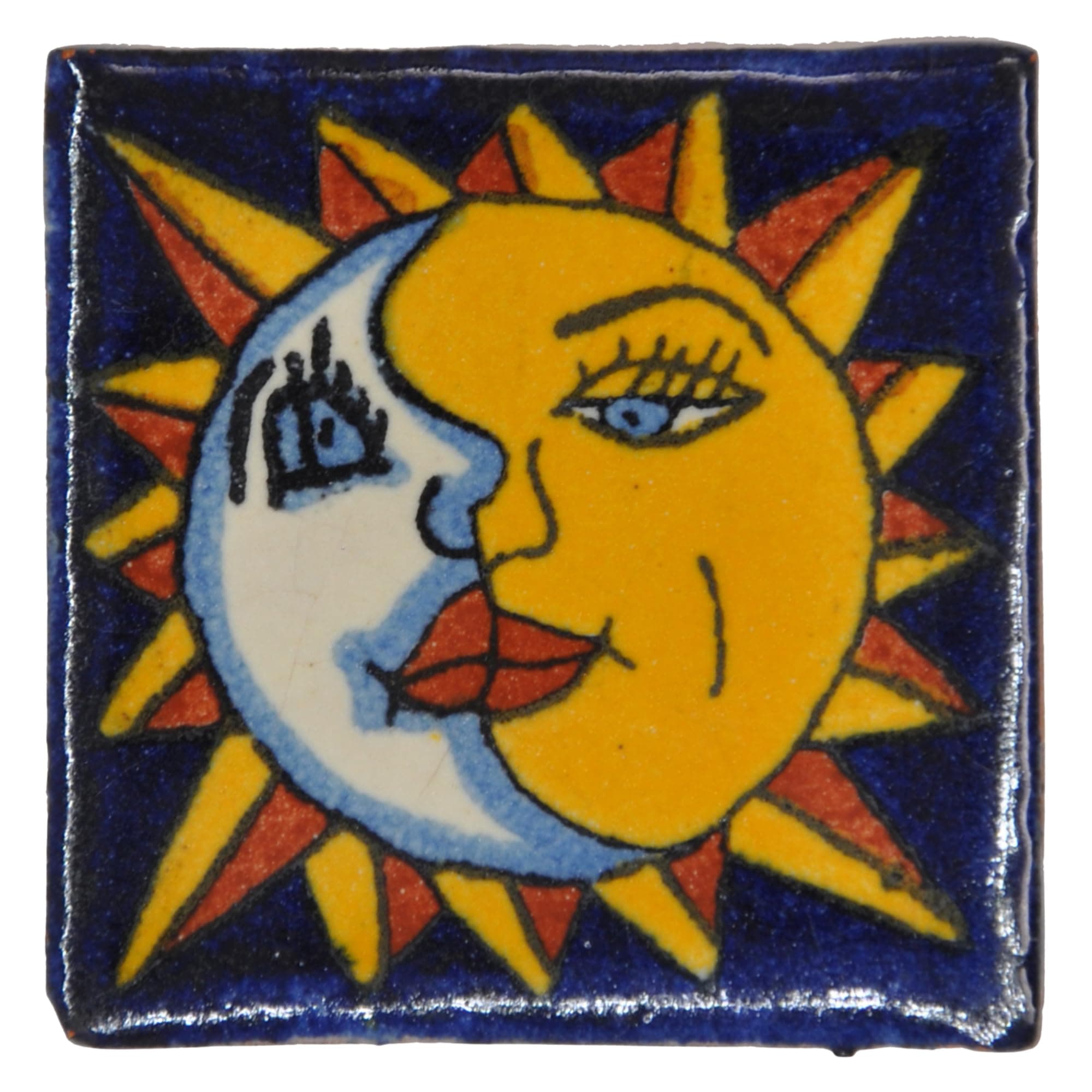 Tumia LAC Handmade Mexican Talavera Tile - Authentic Style Alicia Ceramic Tiles for Crafts, Backsplashes and Home Improvement - Individual Tile