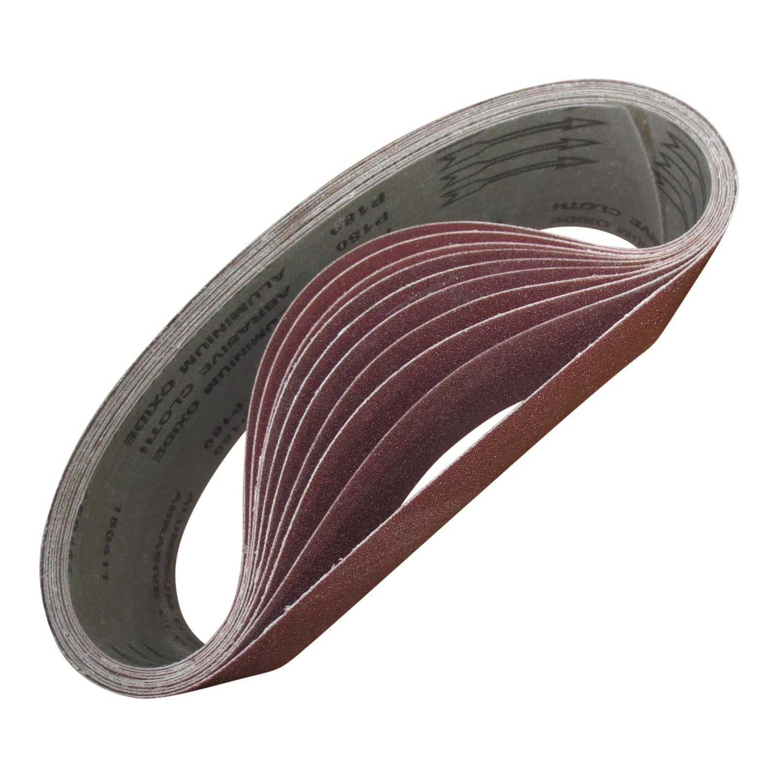 ECKRA2612 5 Sanding Belts Fabric 105 x 620 mm P24 Red-Brown