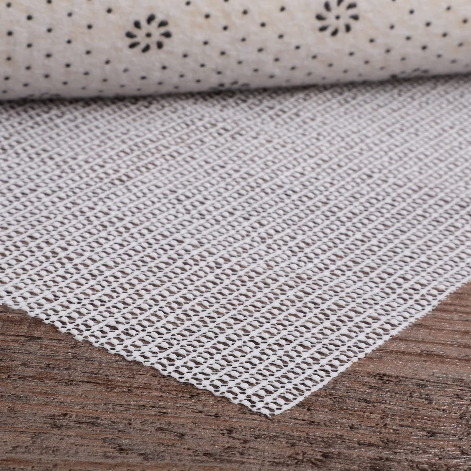 HuaJiao Multipurpose Anti Slip Rug Underlay, PVC Anti Slip Rug Pads 100x150 cm Non Slip Mat Carpet Grip Mat White Kitchen Drawer Shelf Liner Bathroom Waterproof Floor Mat for Home Office Cars