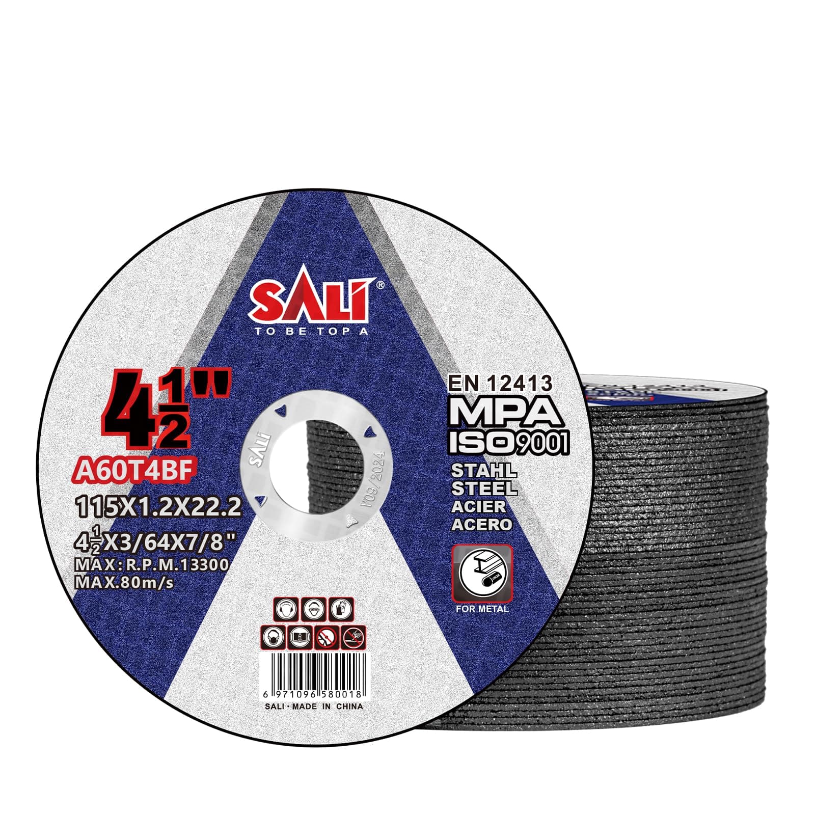 SALI 50 Pack Cut Off Wheel 4 1/2 Inch Cutting Wheels 4-1/2" x 3/64" x 7/8" for Metal & Stainless Steel, Angle Grinder Cutting Wheel,Cutting Discs with Aggressive Cutting