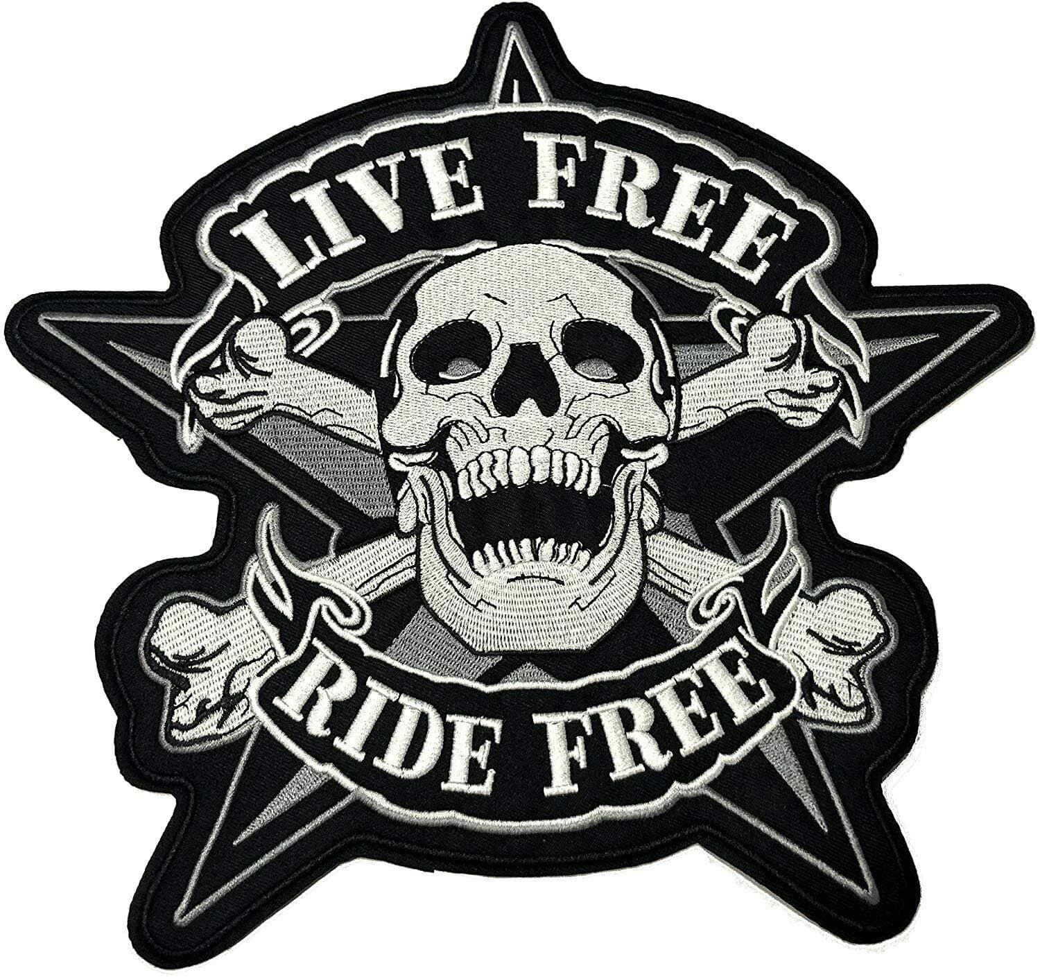 Live Free Ride Free Patch Biker Embroidered Badge Patch Iron on Sew on